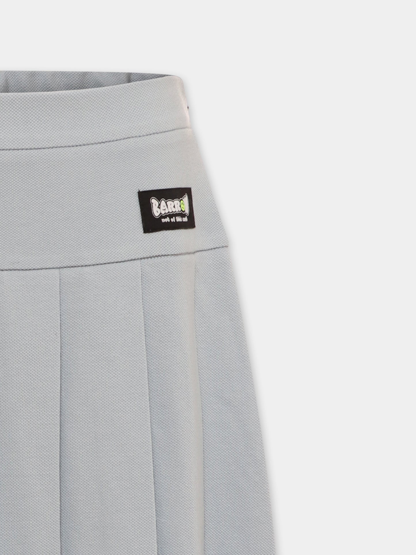 Gonna celeste per bambina con logo,Barrow,S5BKJGSK145 GW034