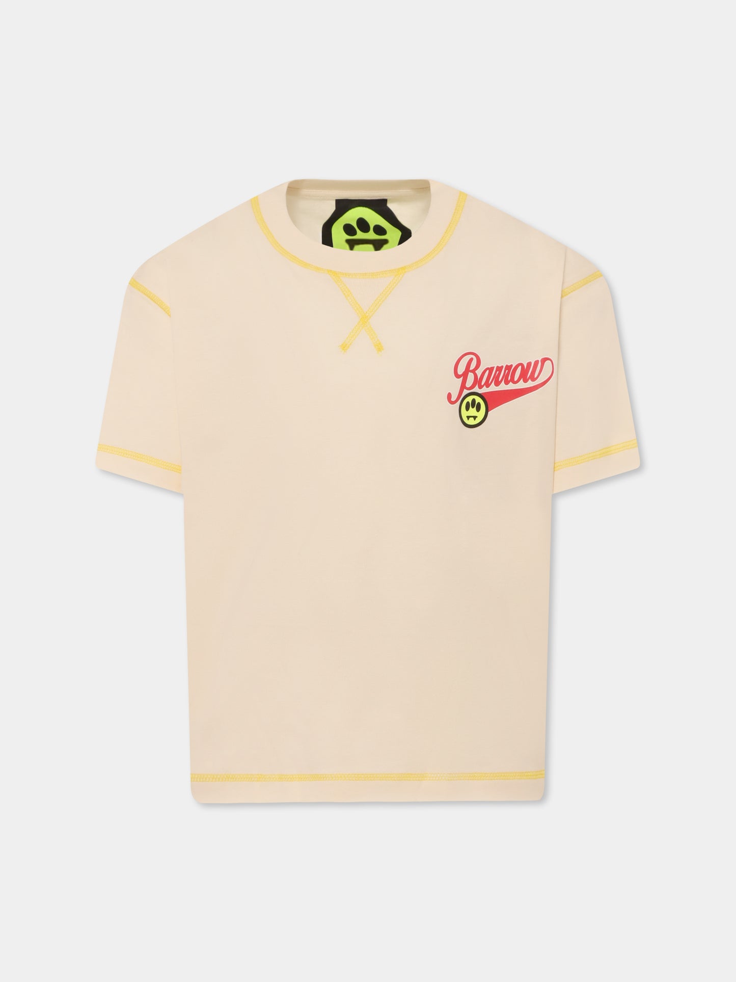 T.-shirt avorio per bambina con logo e stampa Bear,Barrow,S5BKJGTH119 013