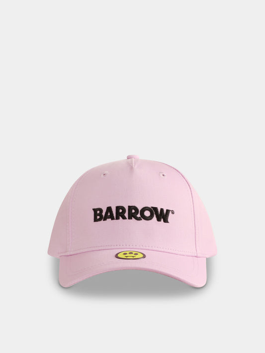 Cappello rosa per bambina con logo e smile