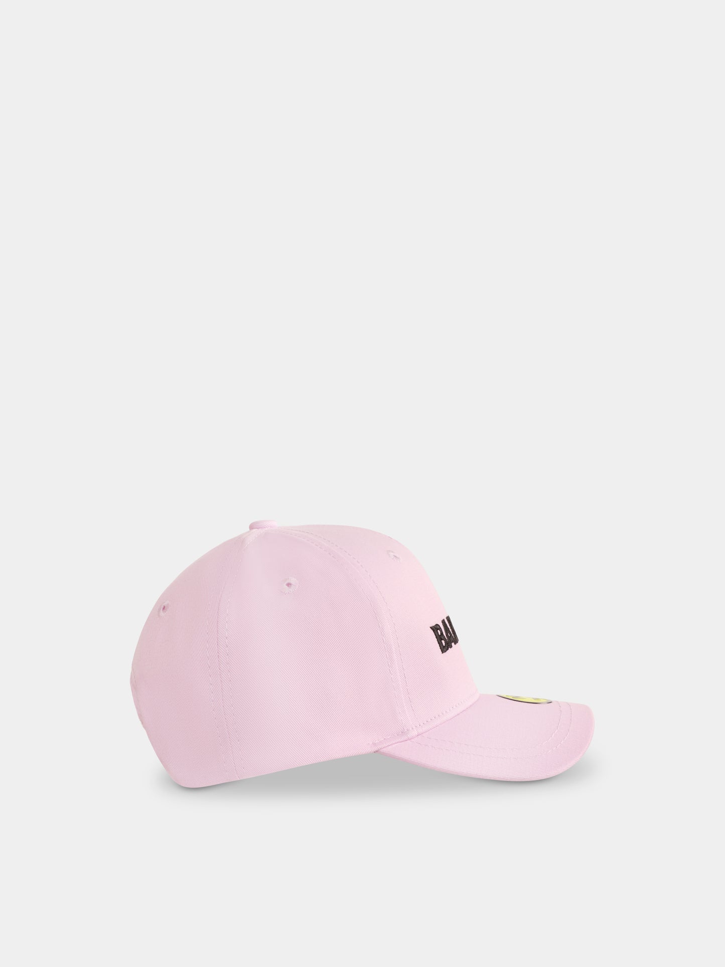 Cappello rosa per bambina con logo e smile