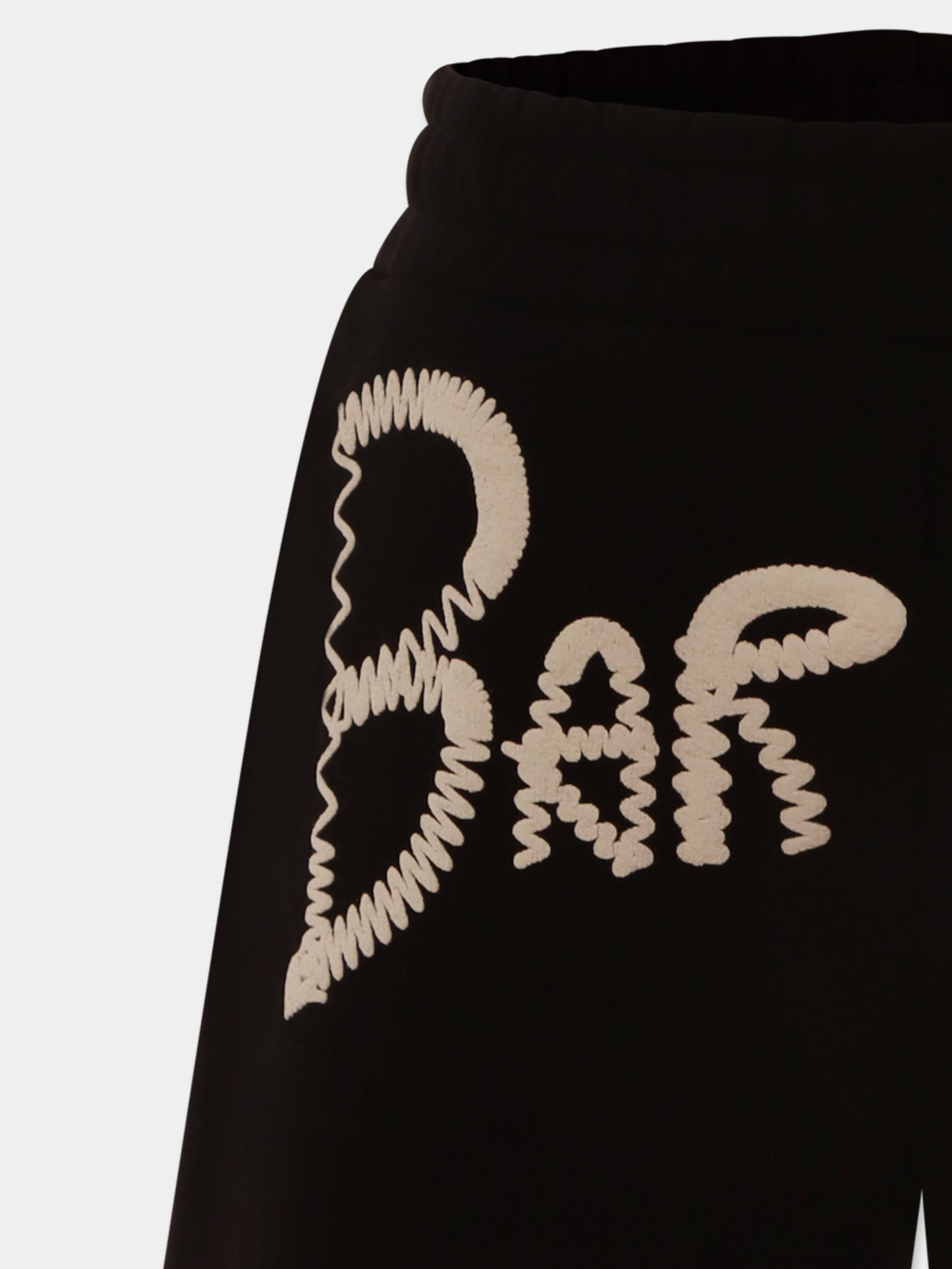 Shorts neri per bambini con logo e smiley