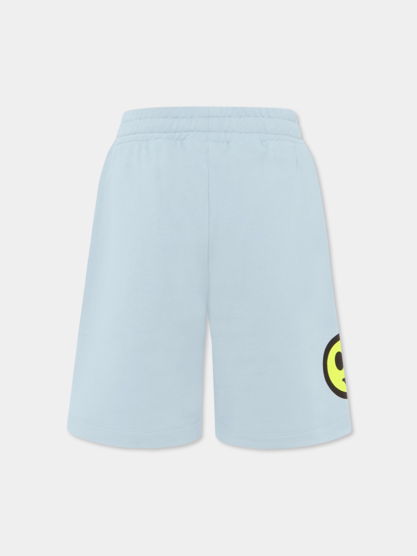 Shorts celesti per bambini con logo e smiley