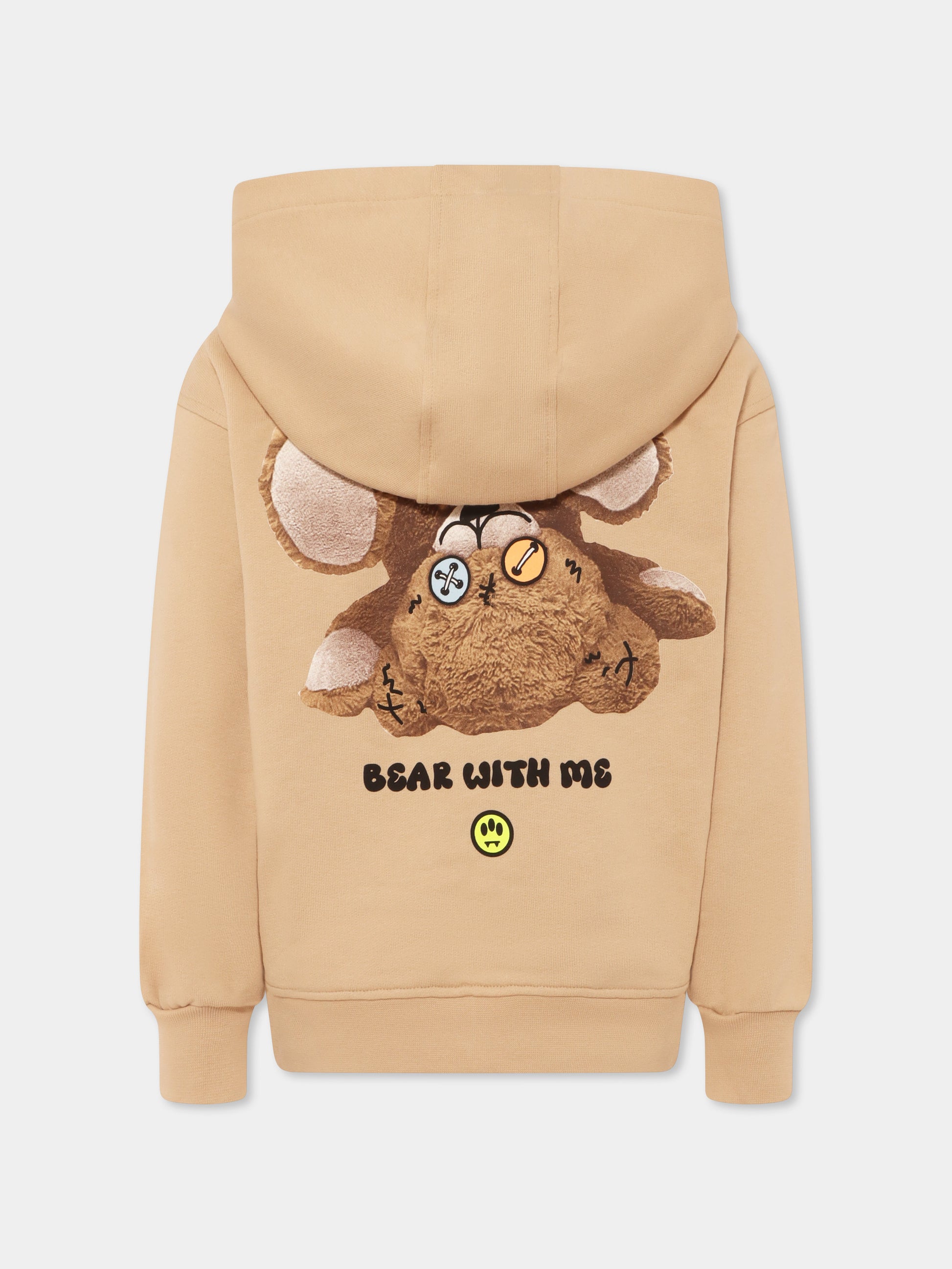 Felpa beige per bambini con logo e Bear,Barrow,S5BKJUHS028 092