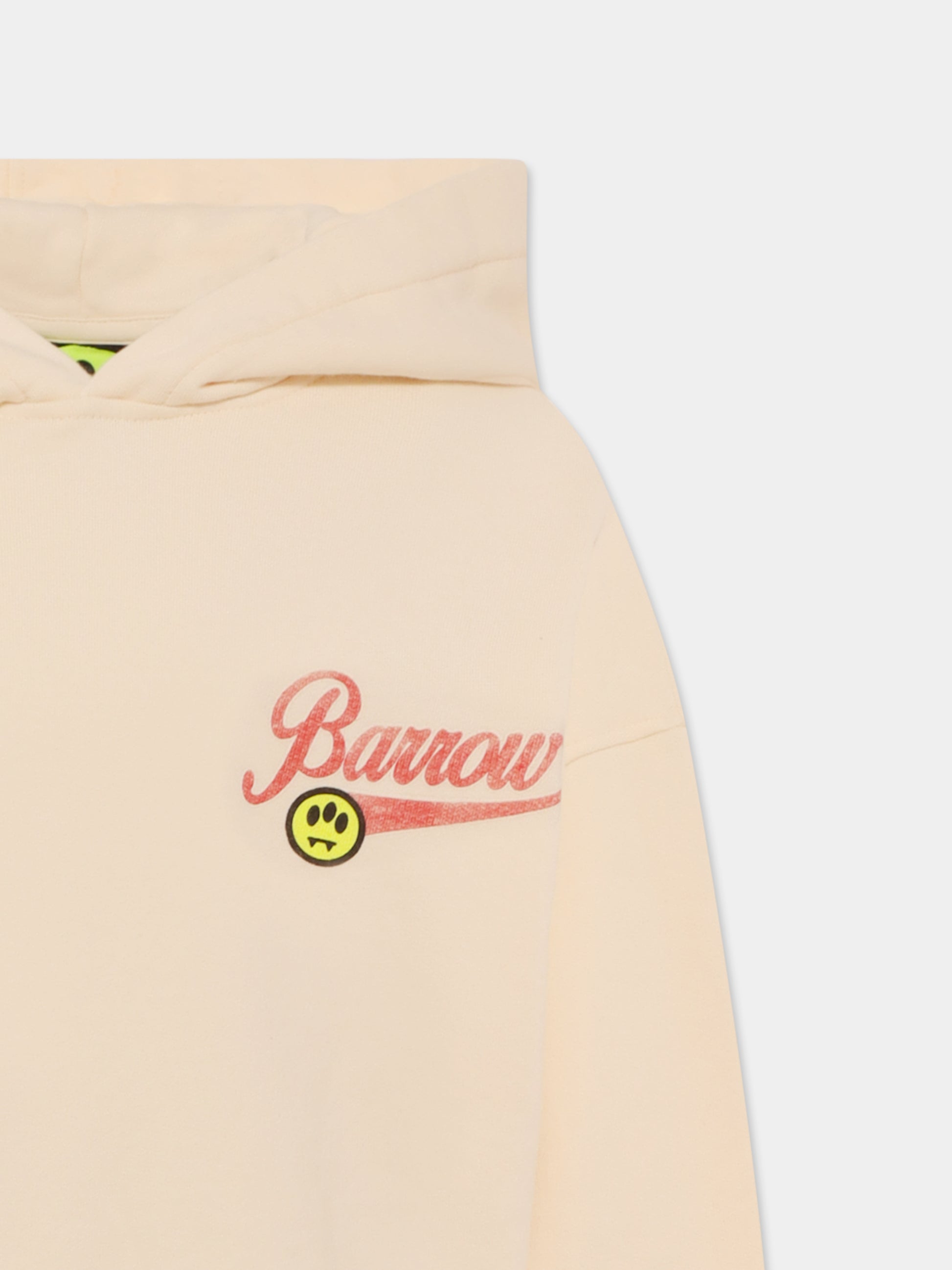 Felpa avorio per bambini con logo e smile,Barrow,S5BKJUHS041 013