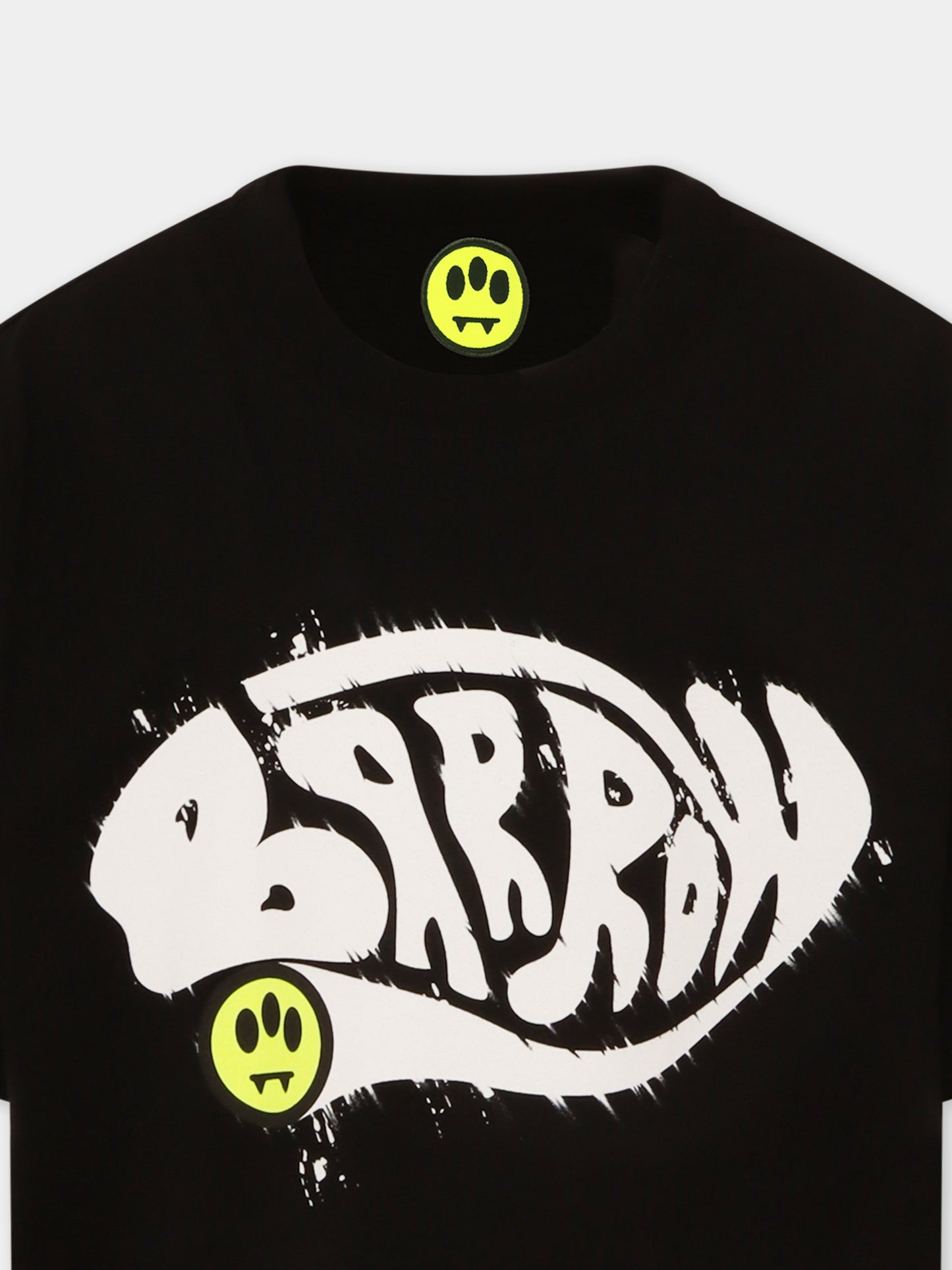 T-shirt nera per bambini con logo e smile