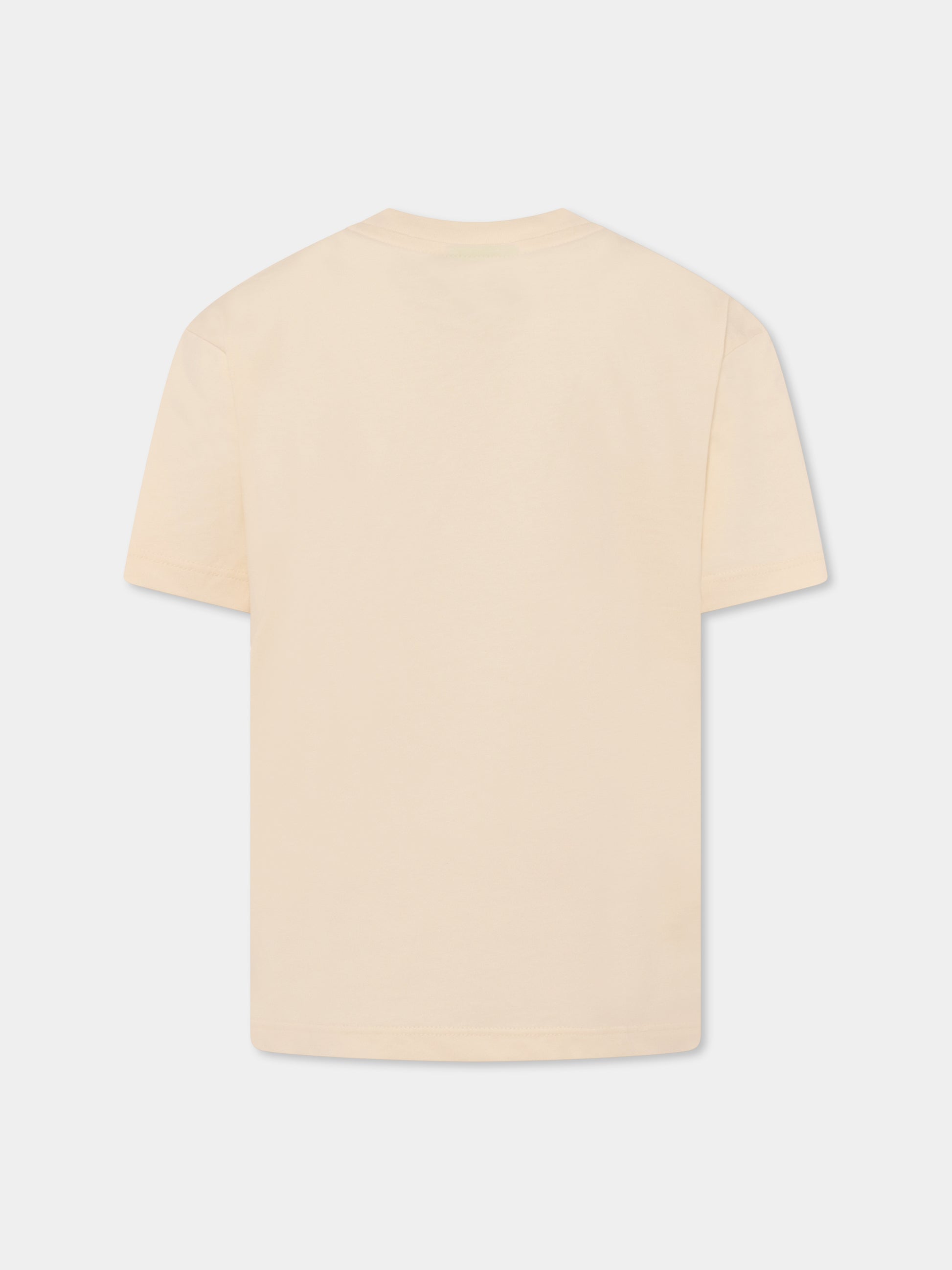 T-shirt avorio per bambini con smile e palma,Barrow,S5BKJUTH059 013