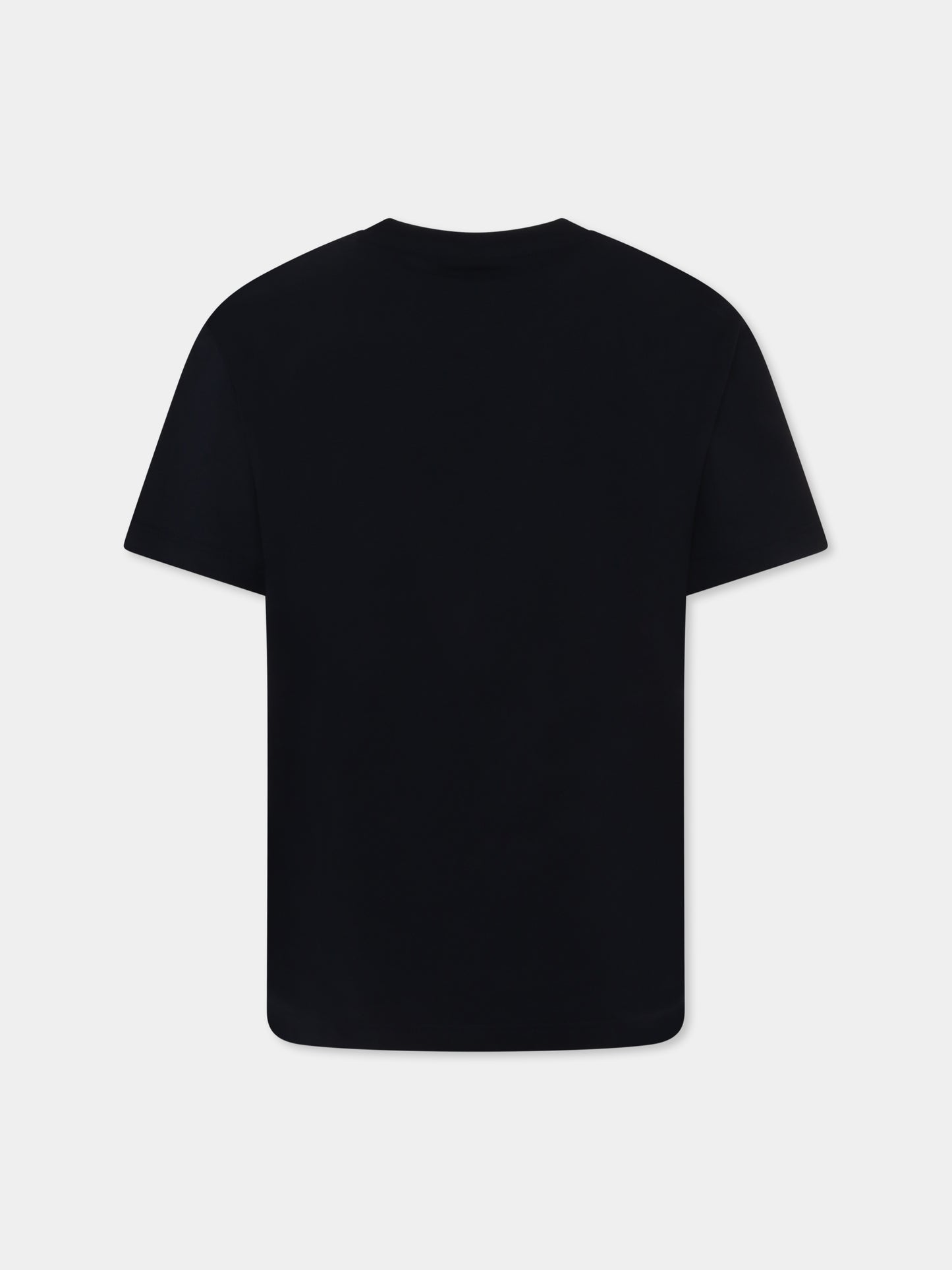 T-shirt blu per bambini con smile e palma