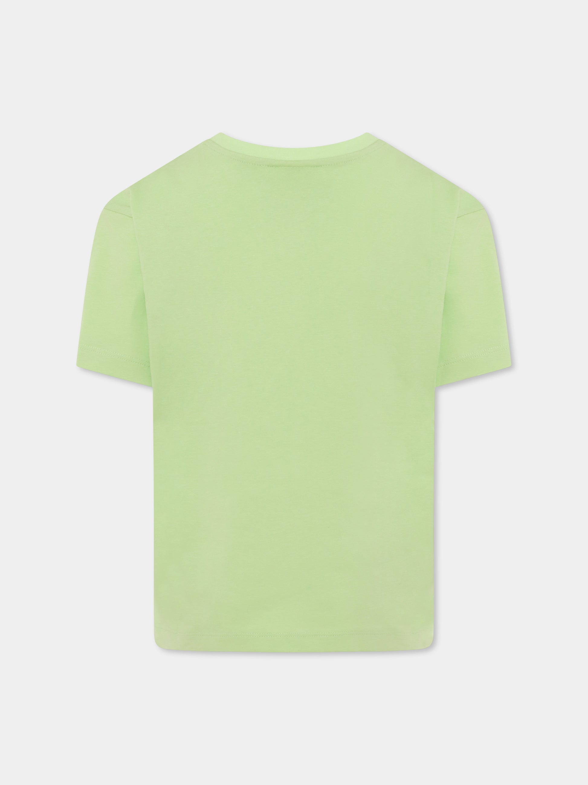 T-shirt verde per bambini con logo,Barrow,S5BKJUTH082 081