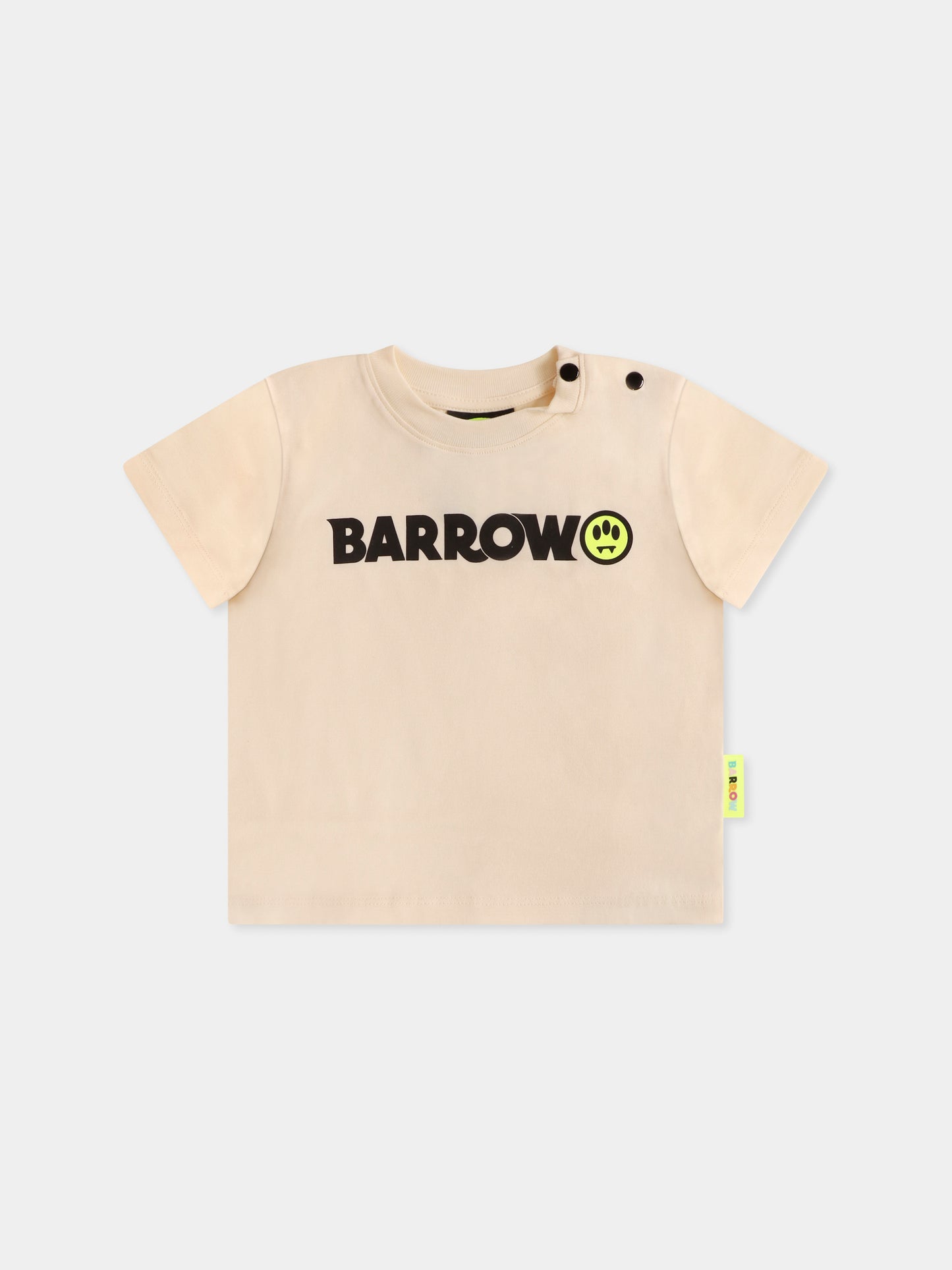 T-shirt avorio per neonata con logo