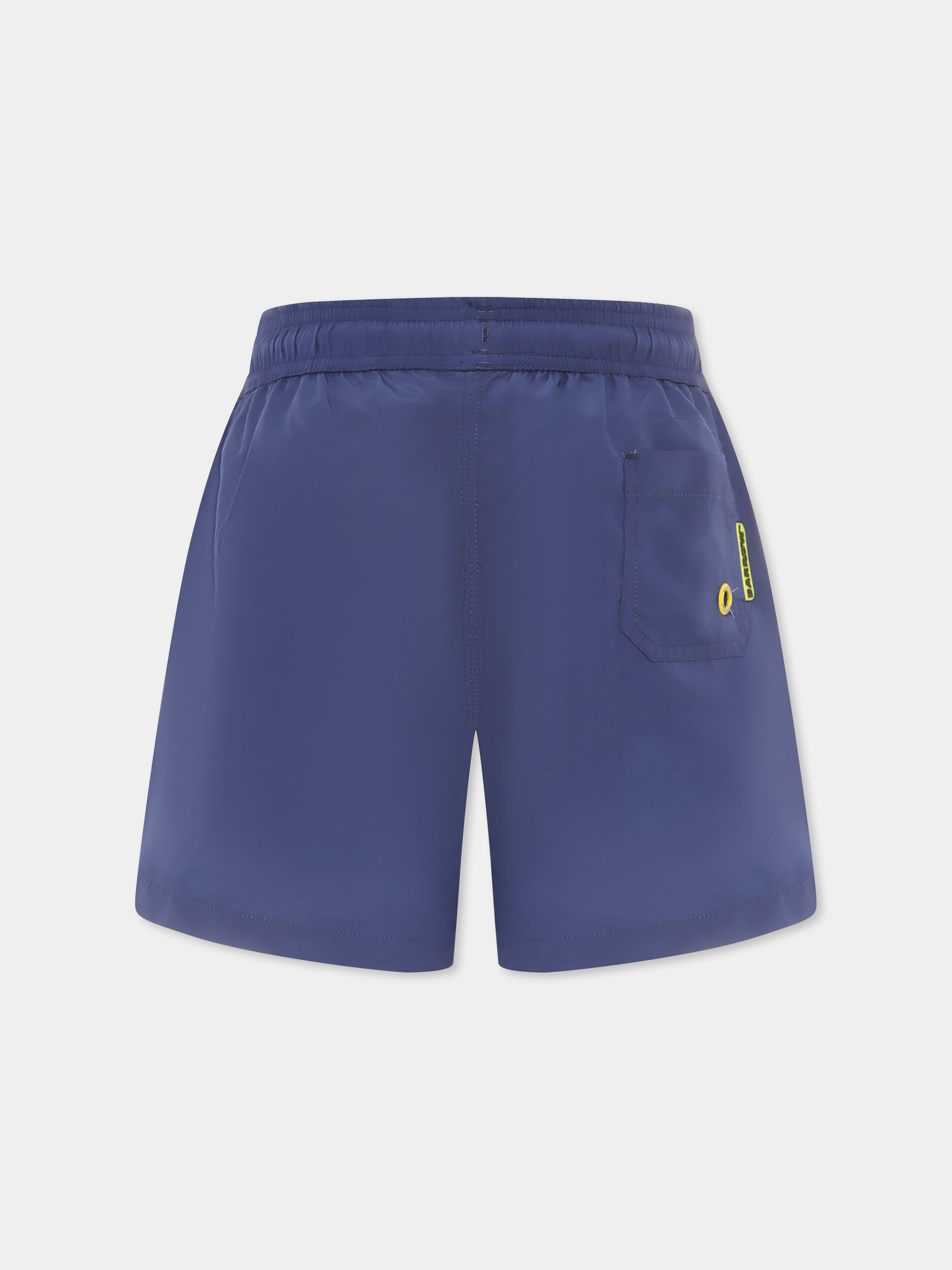 Boxer mare blu per bambino con logo e smile,Barrow,S5BKJUSS088 060