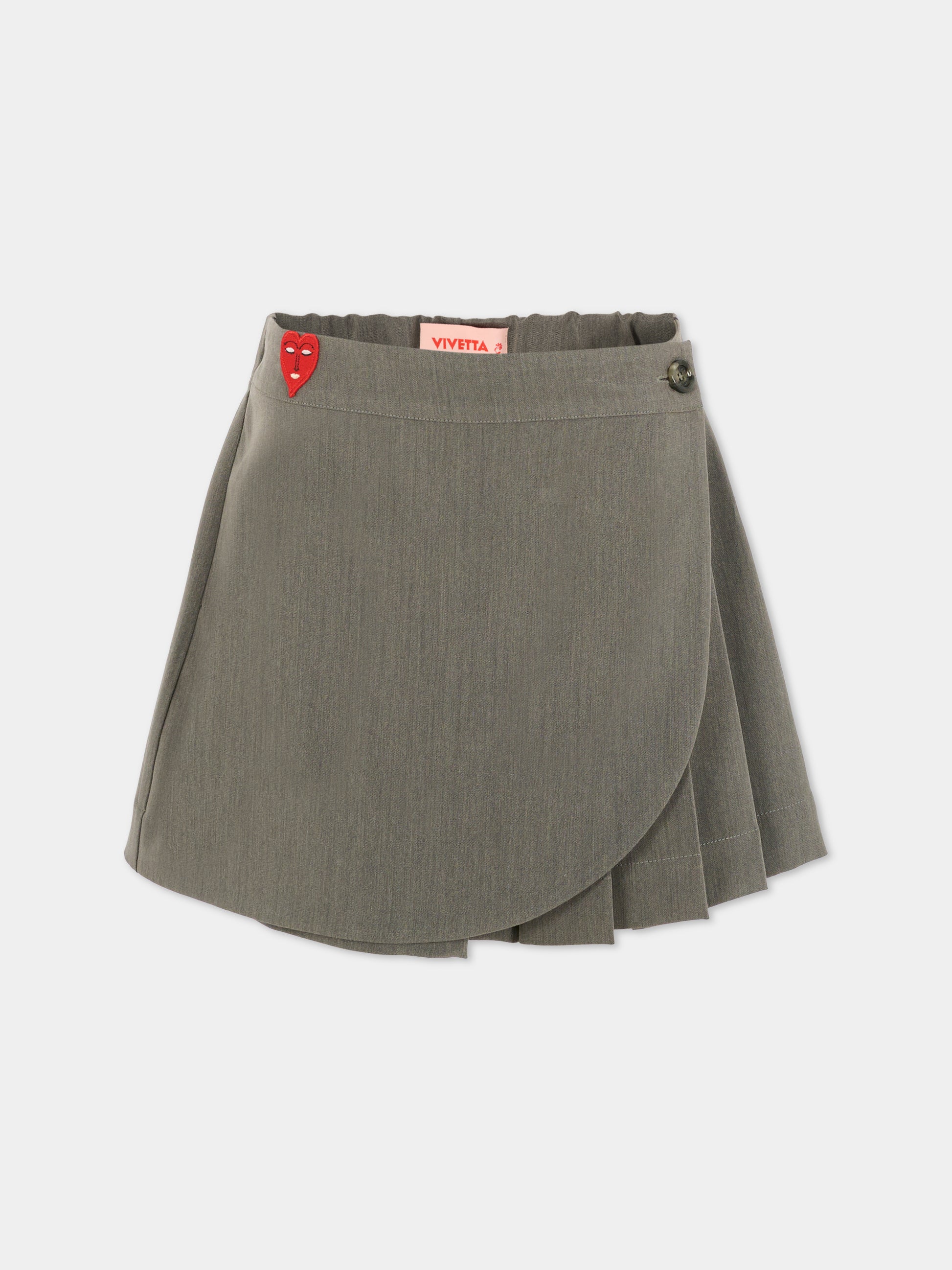 Gonna pantalone per bambina con cuore,Vivetta Kids,VI2514GR