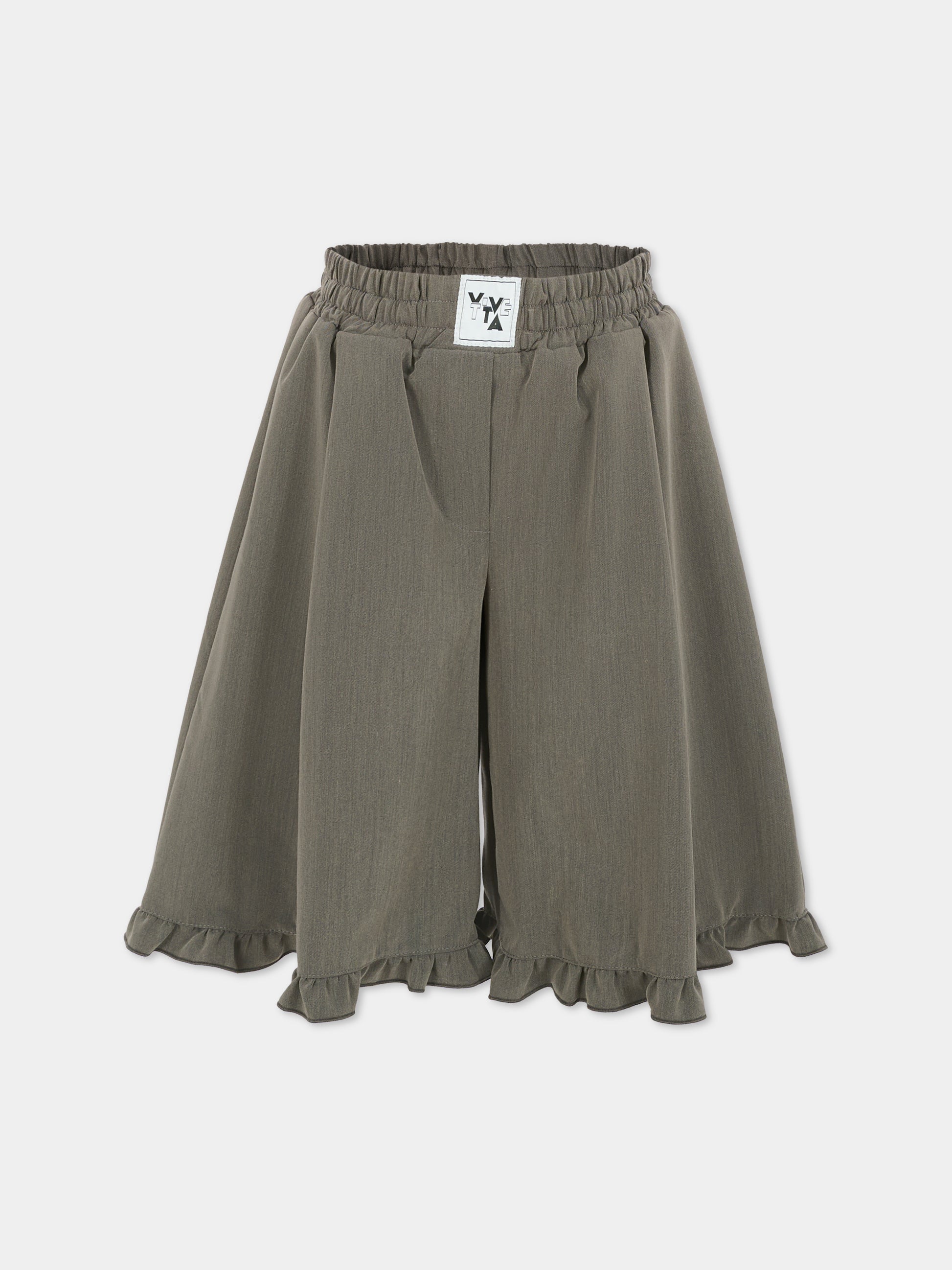Shorts grigi per bambina con logo,Vivetta Kids,VI2515GR