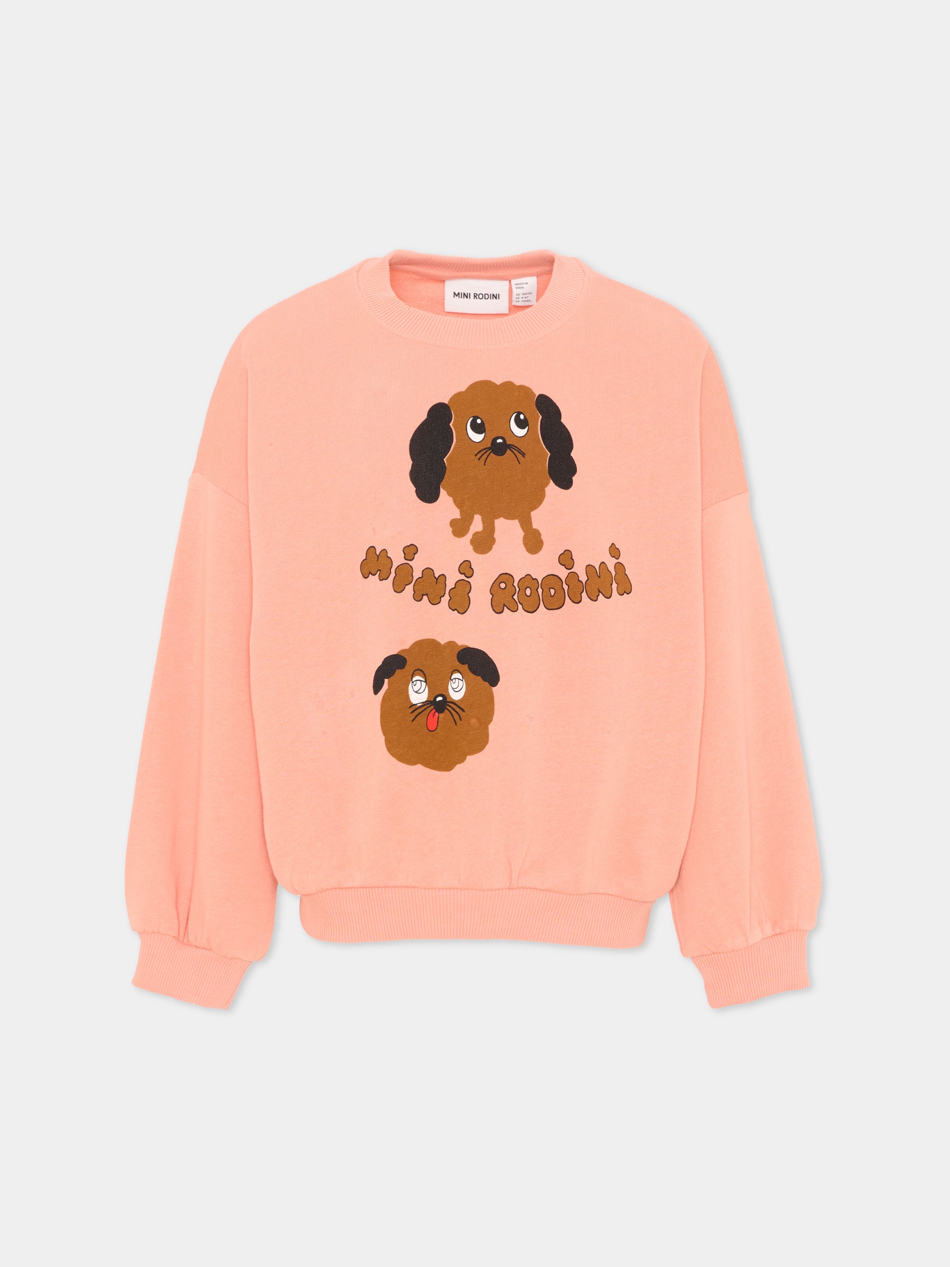 Felpa rosa per bambina con stampa cane,Mini Rodini,2612012528