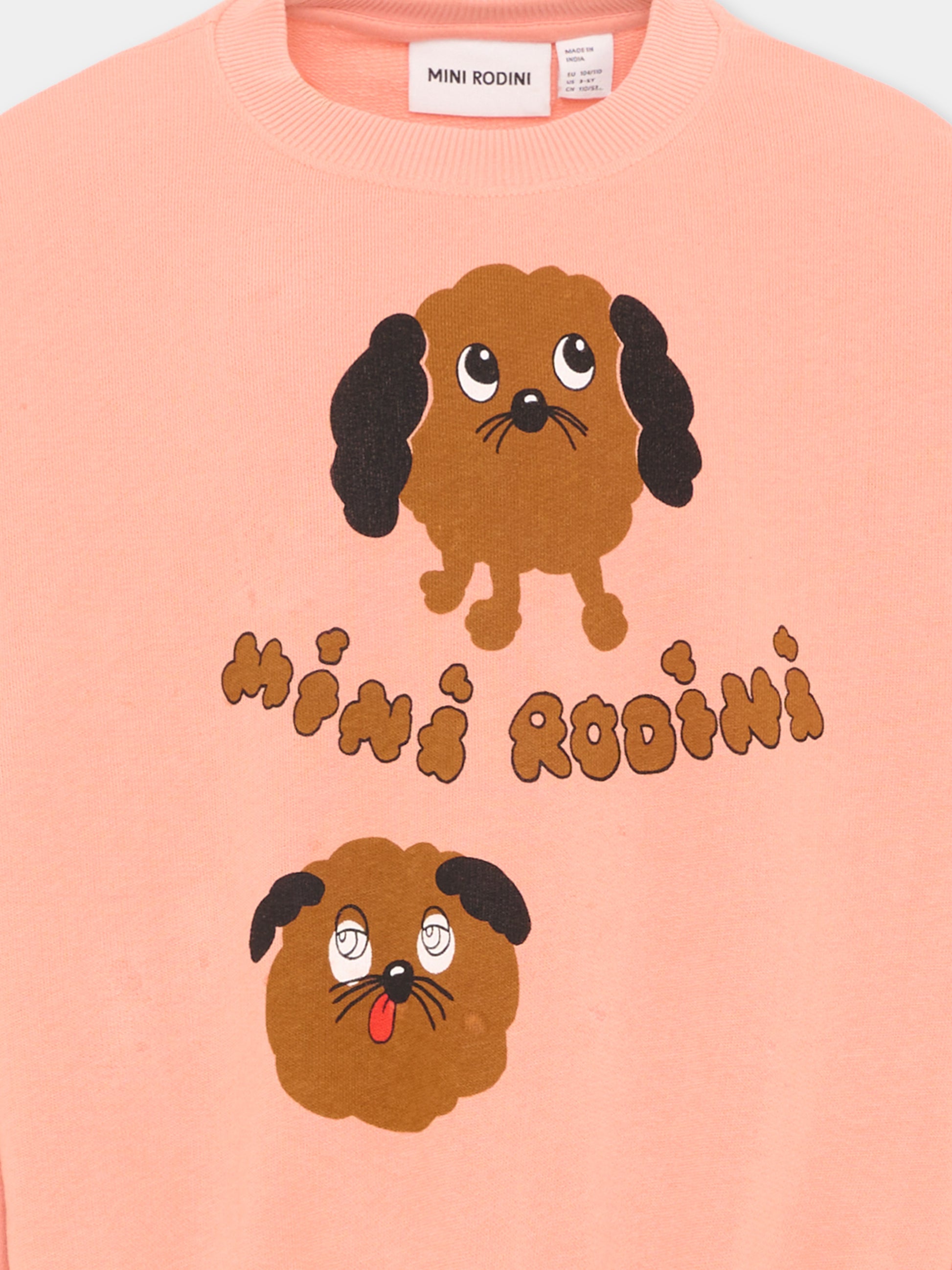 Felpa rosa per bambina con stampa cane,Mini Rodini,2612012528