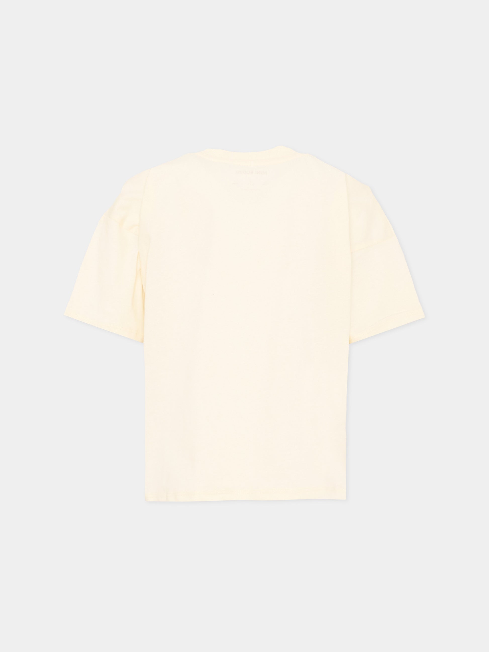 T-Shirt beige per bambini con stampa cane,Mini Rodini,2612011211