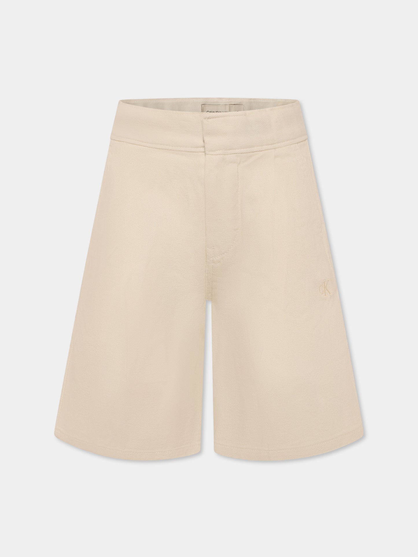 Shorts beige per bambino con logo,Calvin Klein Kids,25S CKIG0IG02884J IG0IG02884 YAS