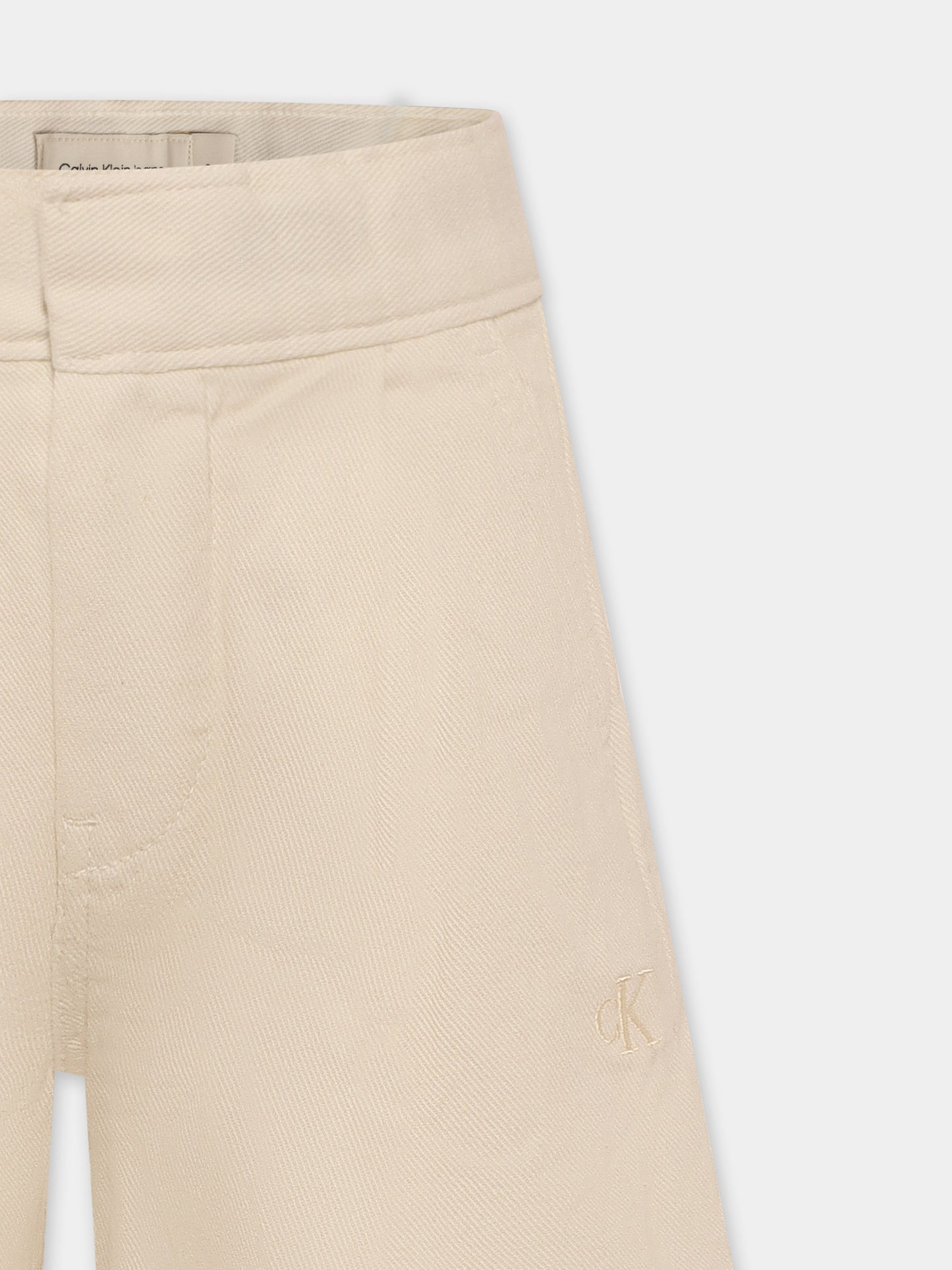 Shorts beige per bambino con logo,Calvin Klein Kids,25S CKIG0IG02884J IG0IG02884 YAS