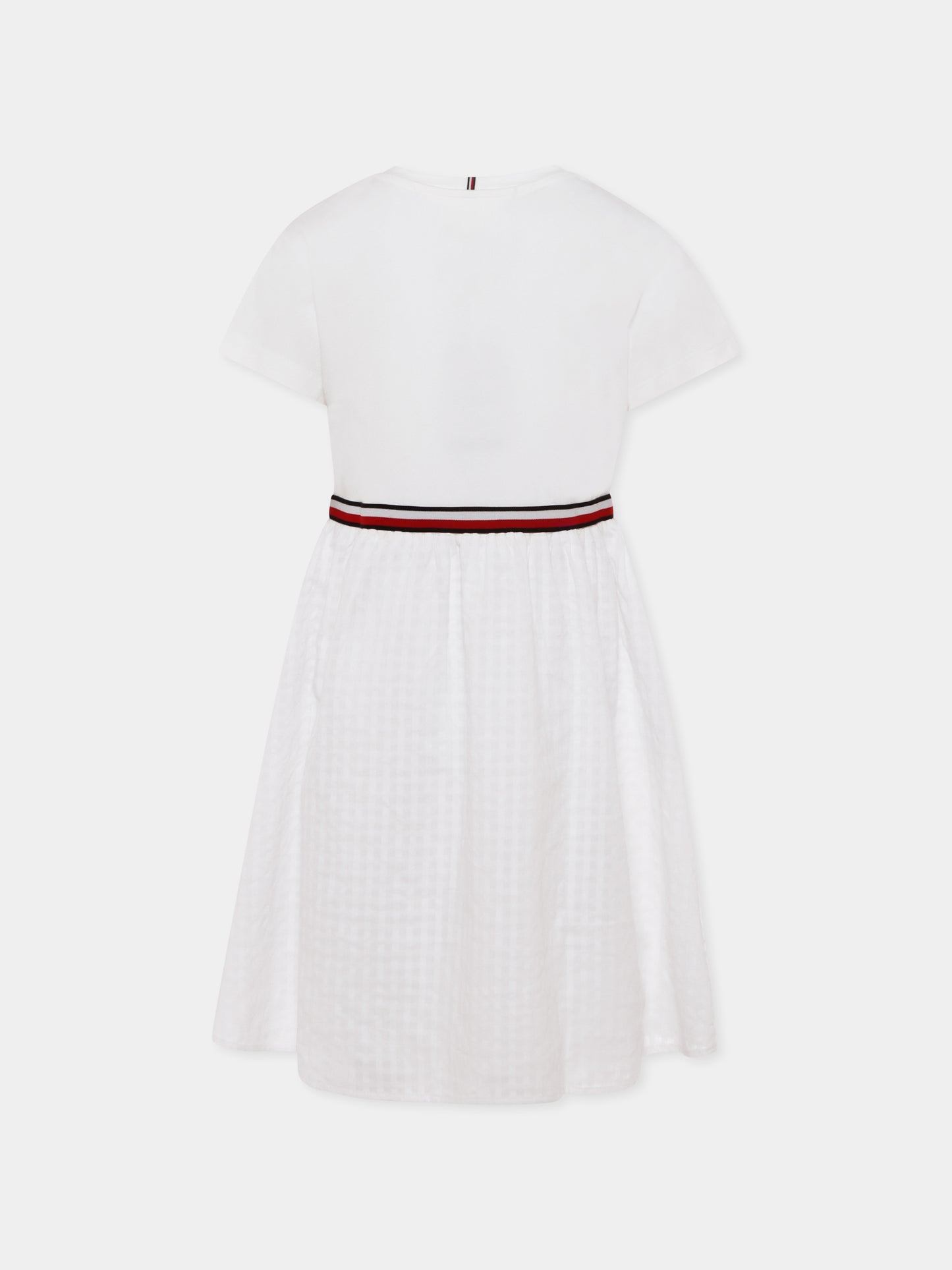Vestito bianco per bambina con bandierina,Tommy Hilfiger Junior,KG0KG07925 YBR