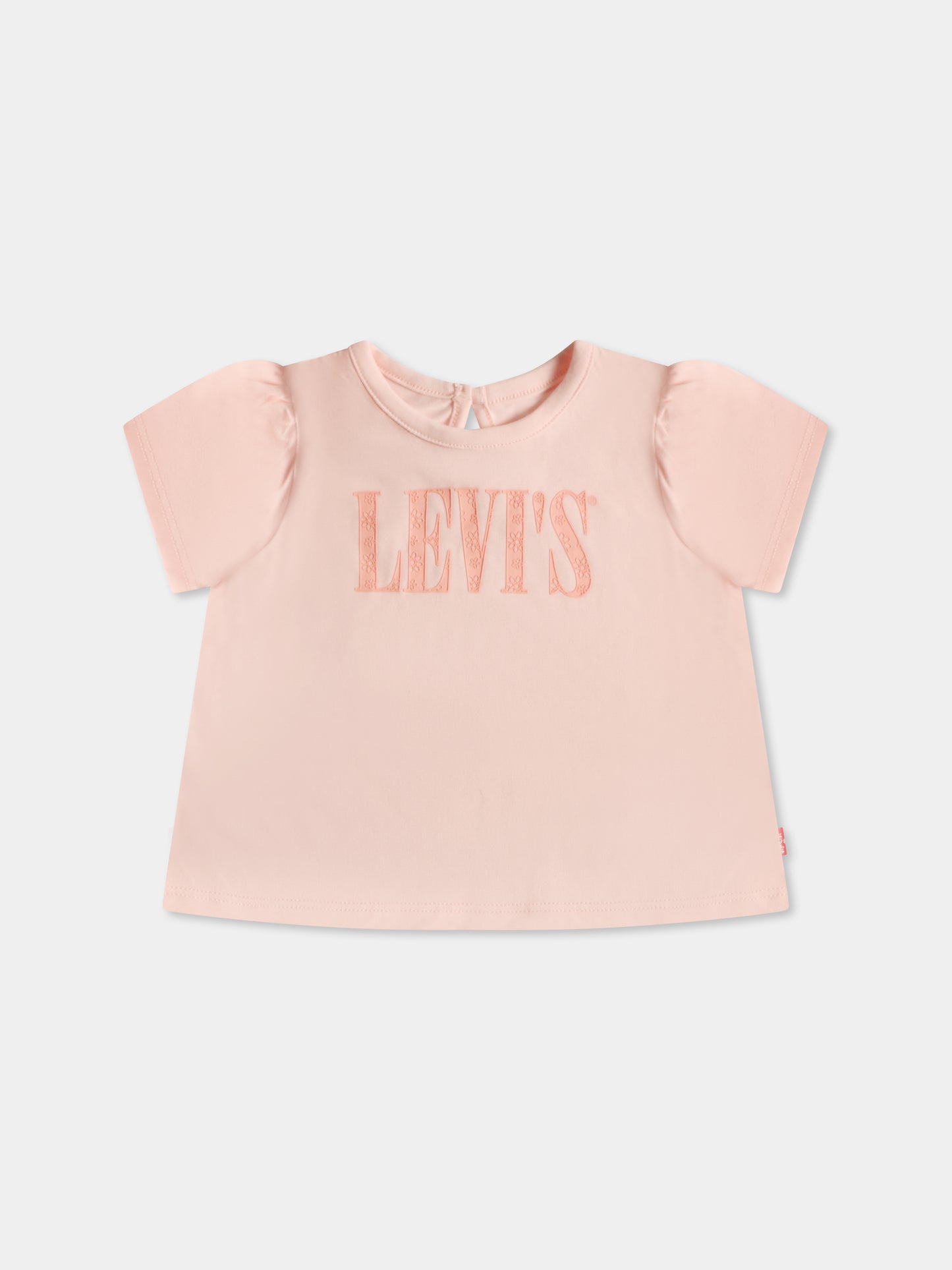 T-shirt rosa per neonata con logo
