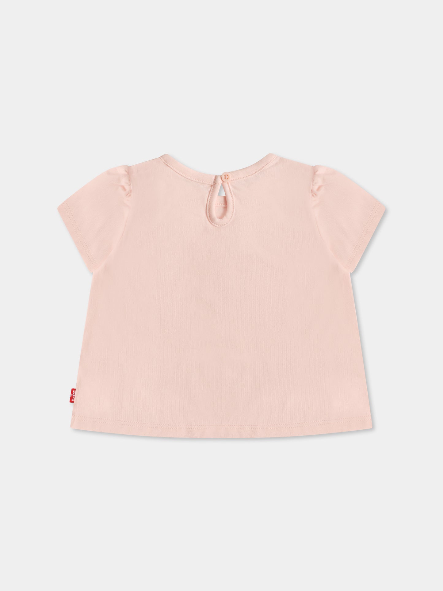 T-shirt rosa per neonata con logo