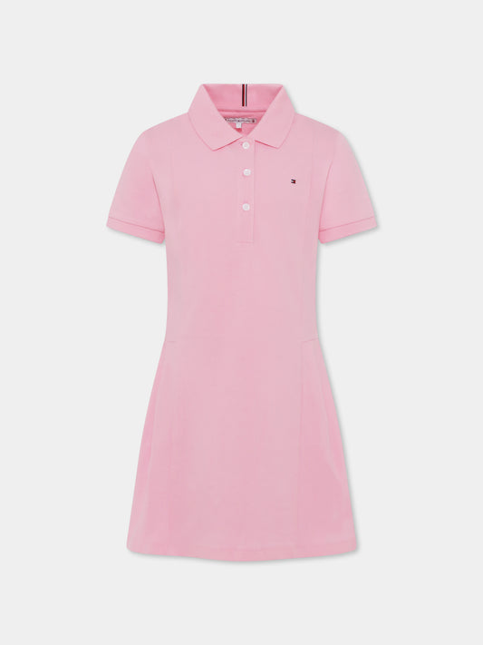 Vestito rosa per bambina con bandierina