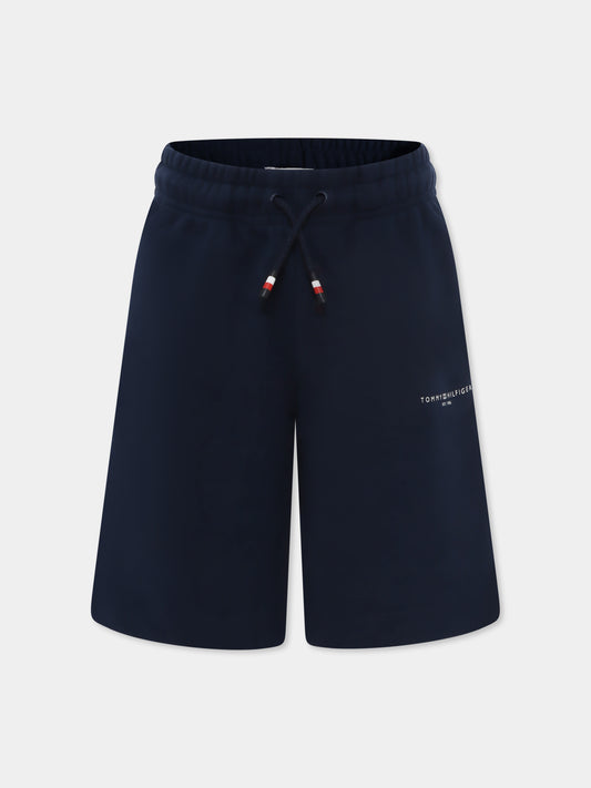 Shorts blu per bambino con logo,Tommy Hilfiger Junior,24F THKS0KS00627J KS0KS00627 C1G
