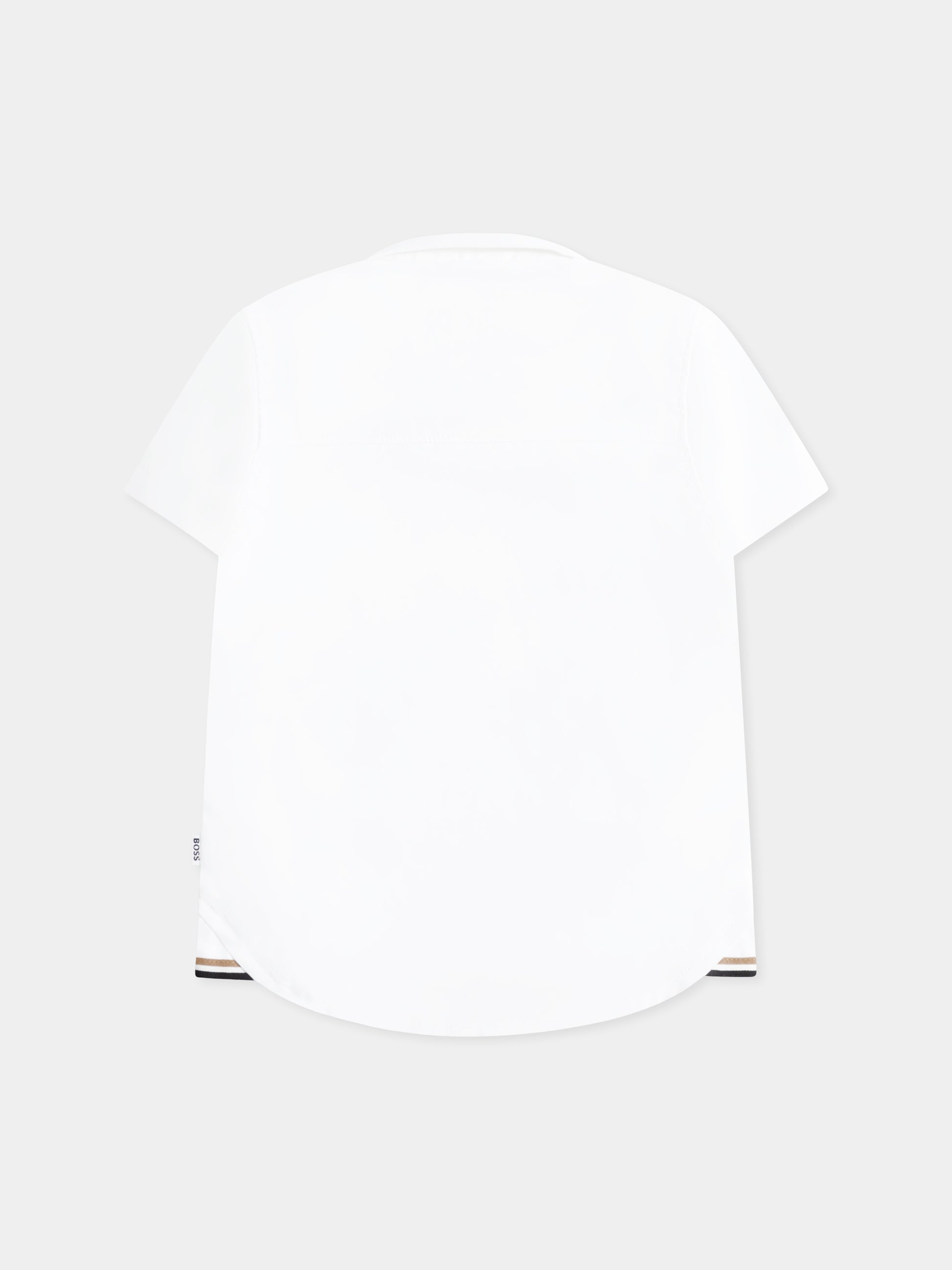 Camicia bianca per neonato con logo,Boss,J50587 10P
