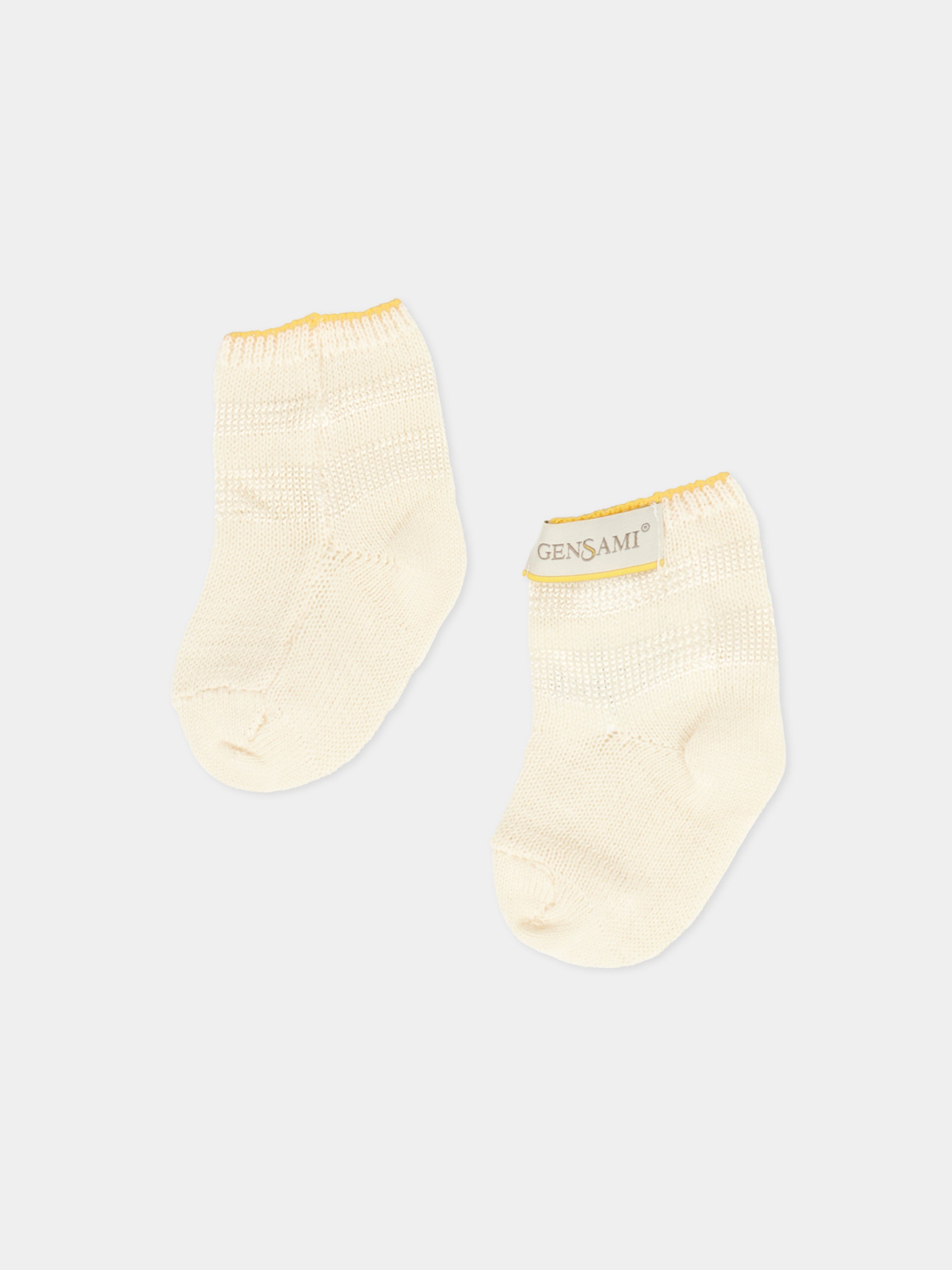 Calzini avorio per neonati,Gensami,CALZ-STR-CO IVORY