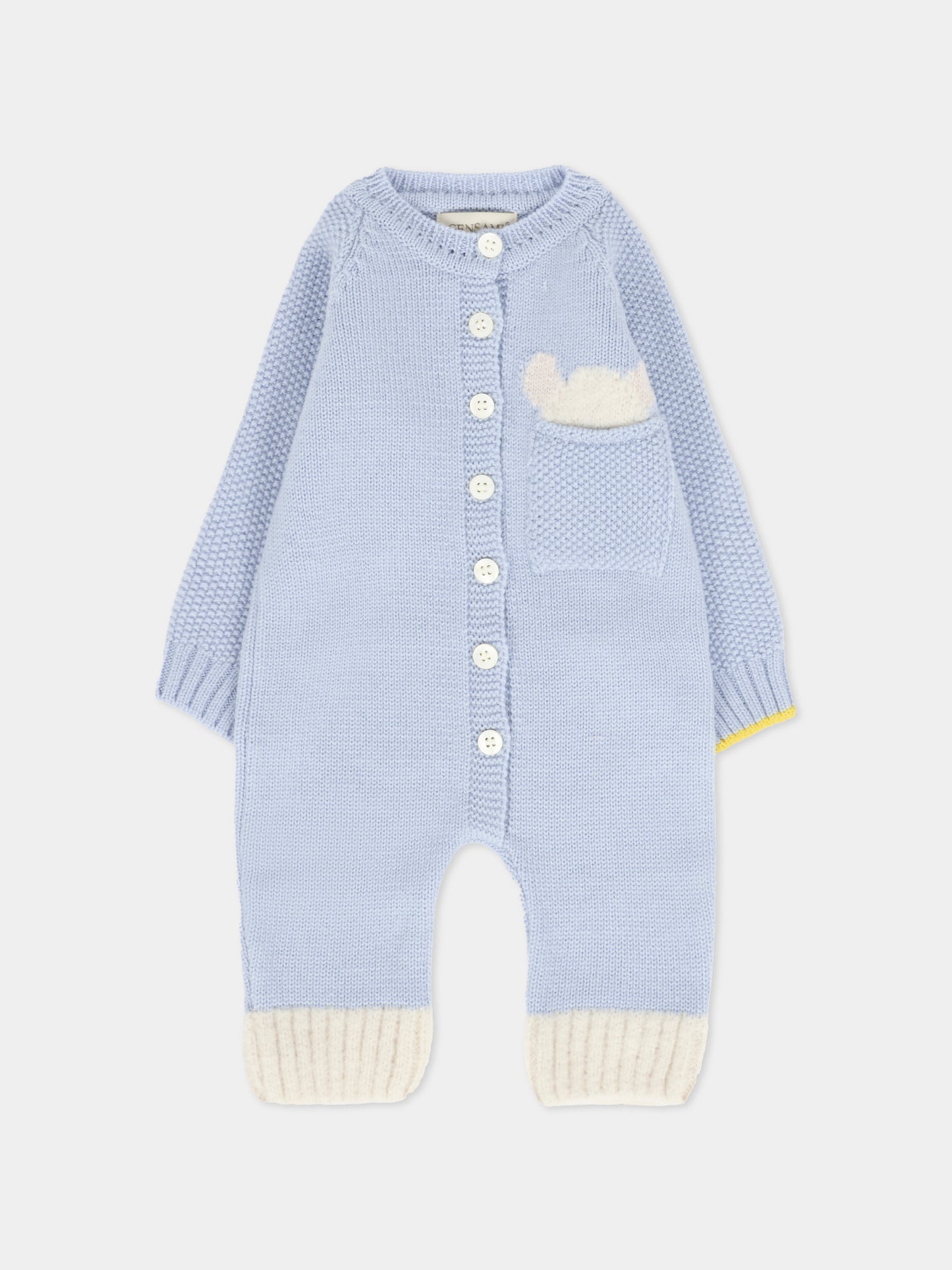 Tutina celeste per neonato con alpachino,Gensami,TU-PEEKABOO-WE SKY BLUE