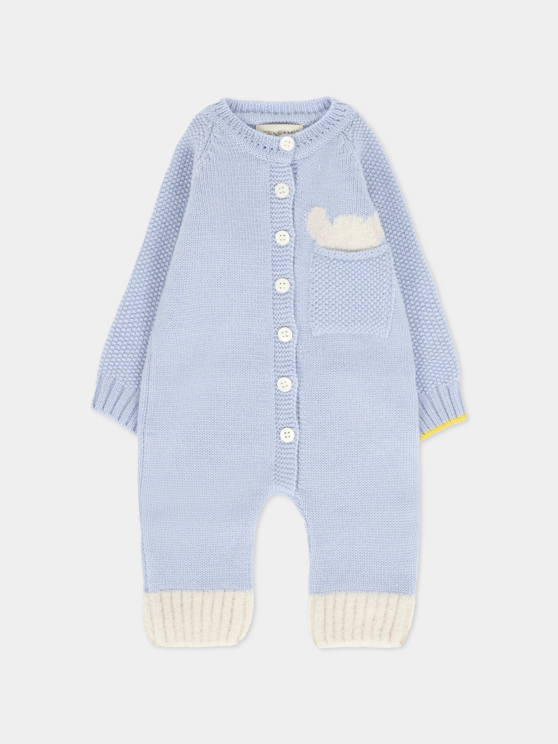 Tutina celeste per neonato con alpachino,Gensami,TU-PEEKABOO-WE SKY BLUE