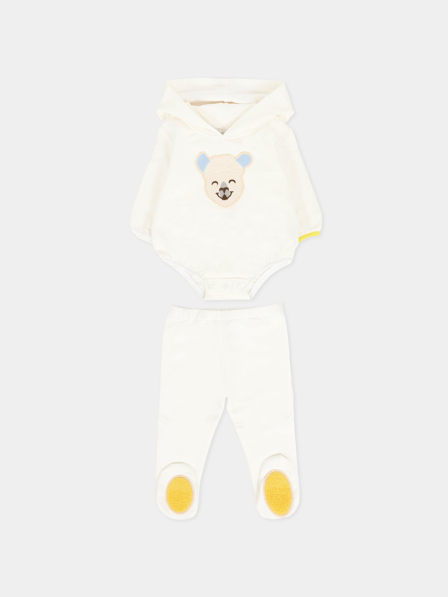 Completo avorio per neonati con alpachino,Gensami,FPT-ALP-J OFF WHITE/BLUE EARS