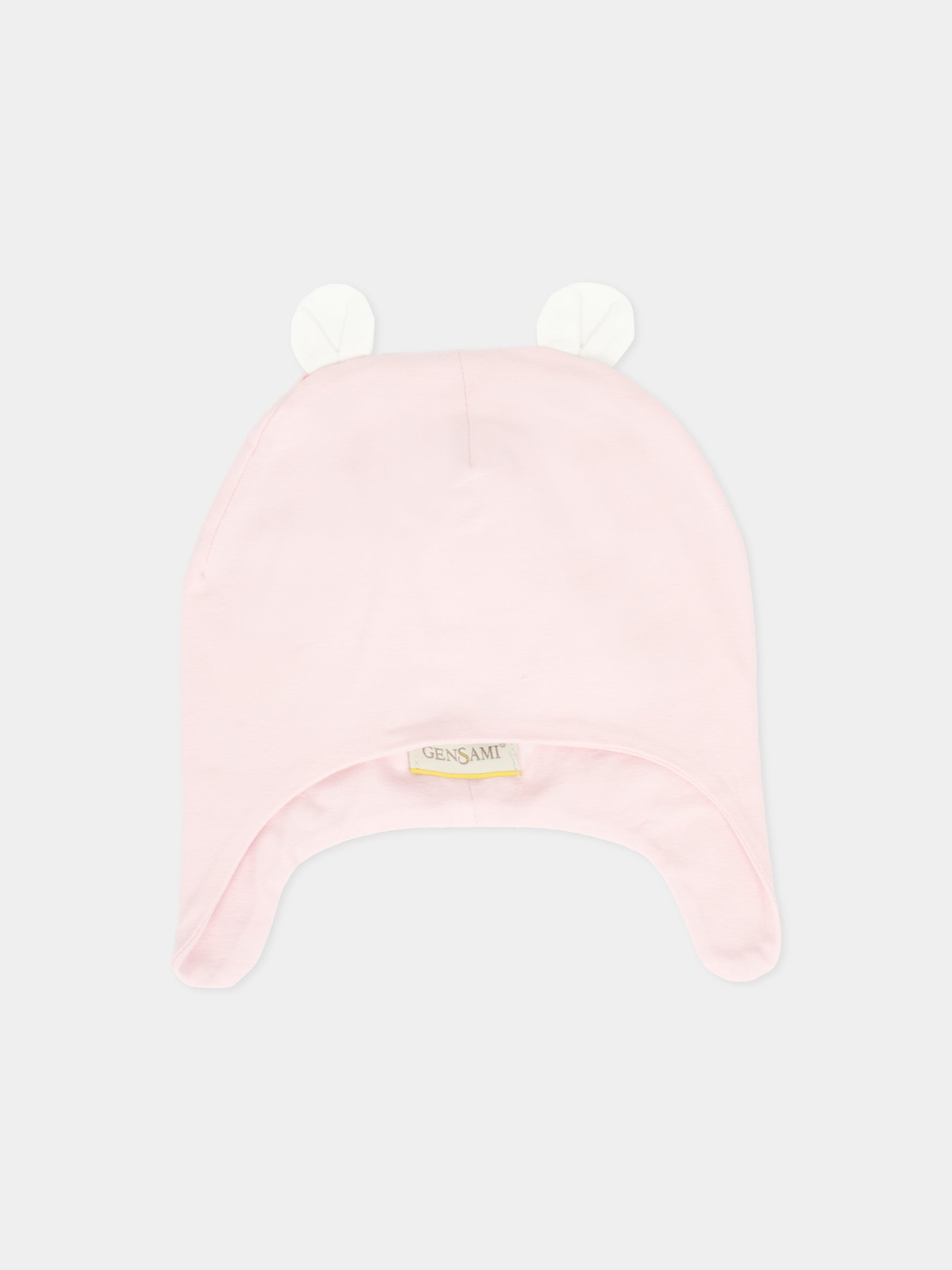 Berretto rosa per neonata con orecchie,Gensami,CAP-ALP-J LIGHT ROSE