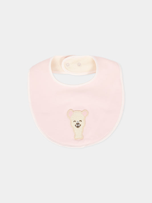 Bavaglino rosa per neonata con alpachino,Gensami,BAV-ALP-J LIGHT ROSE