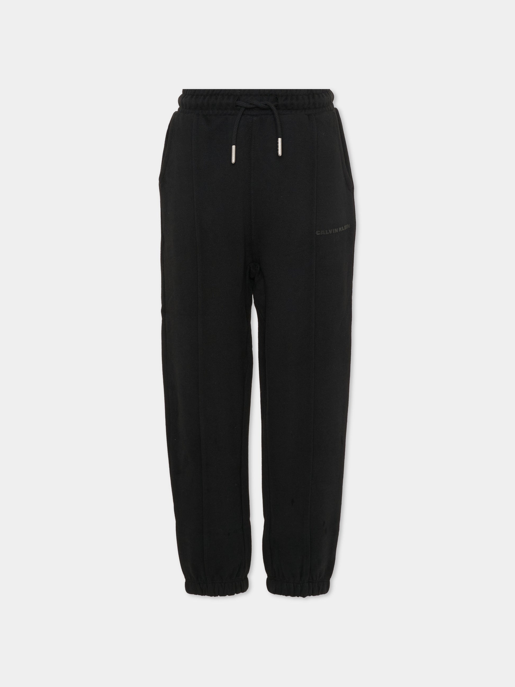 Pantaloni neri per bambino con logo,Calvin Klein Kids,IB0IB02605 BEH