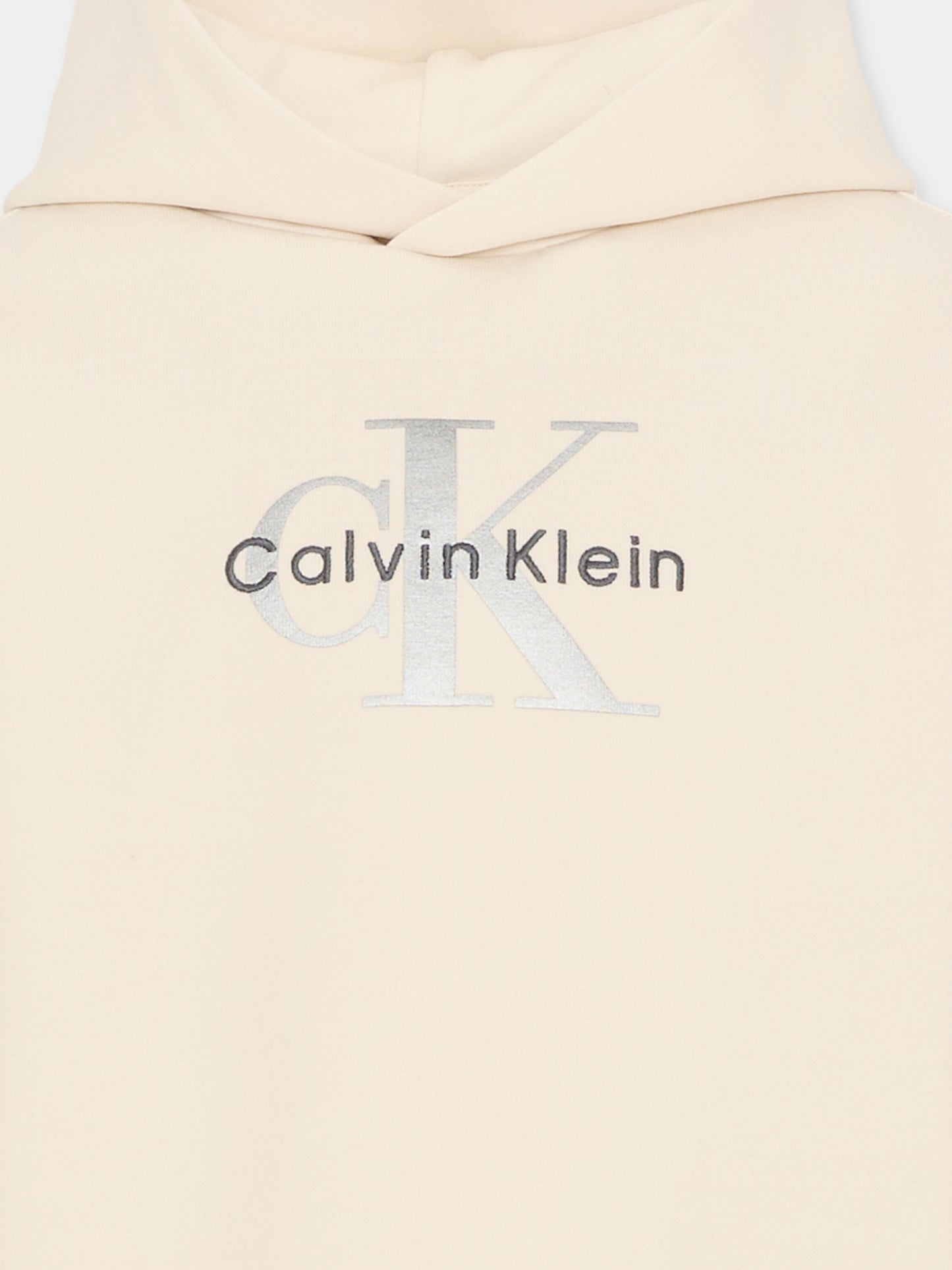 Felpa bianca per bambini con logo,Calvin Klein Kids,IB0IB02615 PGB