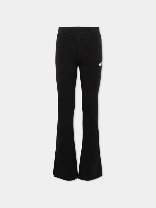 Leggings nero per bambina con logo,New Balance,LAKG0007 BK