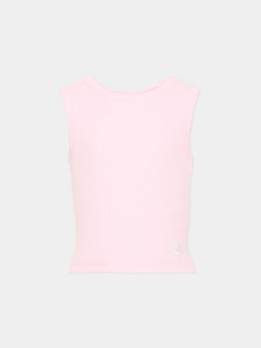 Canotta rosa per bambina con logo,New Balance,YT6196C5 LIR