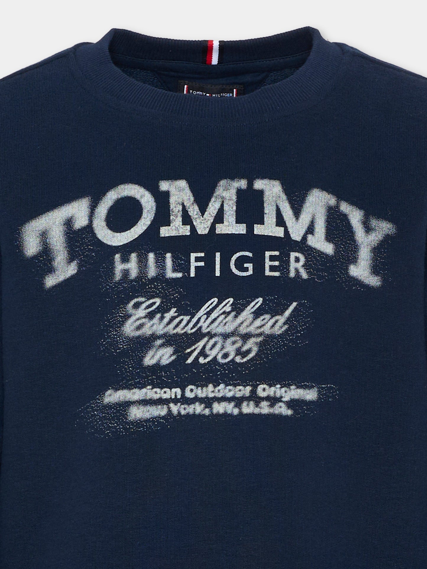 Felpa blu per bambino con logo,Tommy Hilfiger Junior,KB0KB10337 C1G