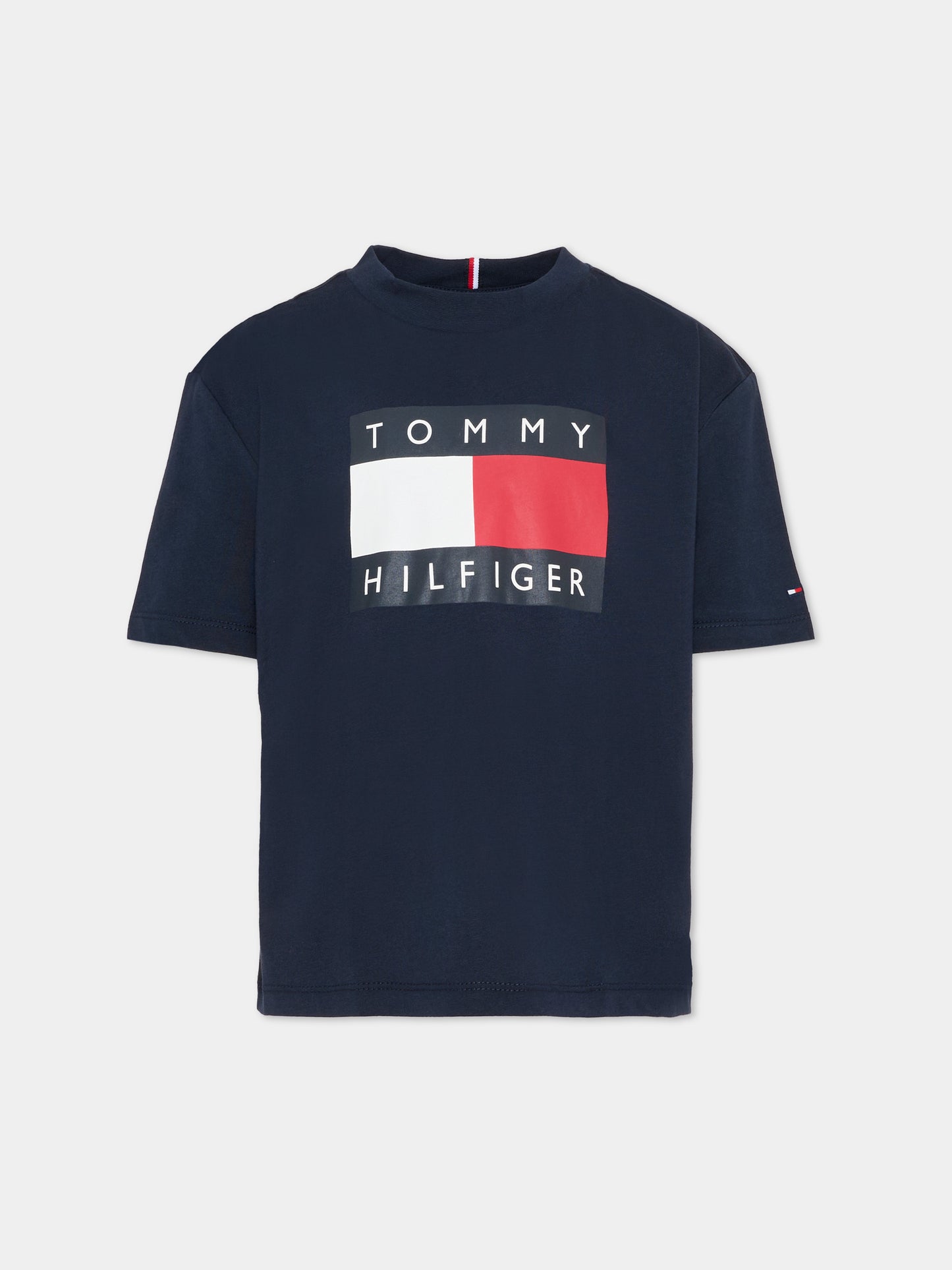 T-shirt blu per bambini con logo,Tommy Hilfiger Junior,KB0KB10340 C1G