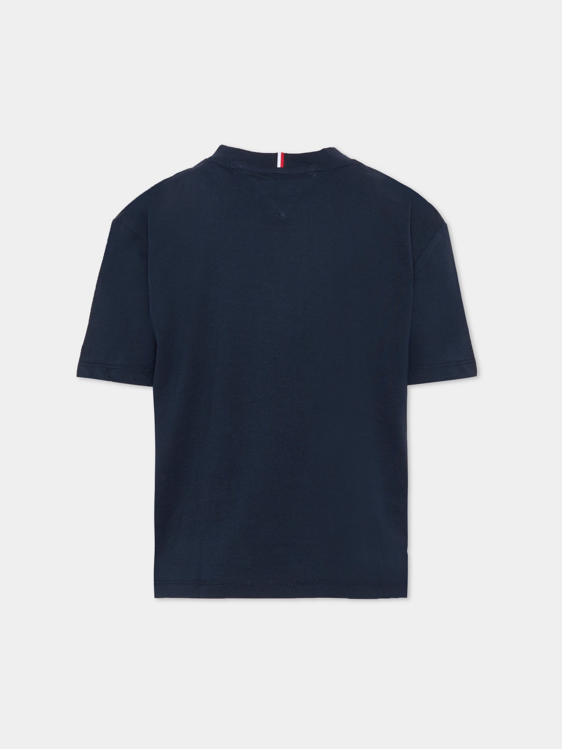 T-shirt blu per bambini con logo,Tommy Hilfiger Junior,KB0KB10340 C1G