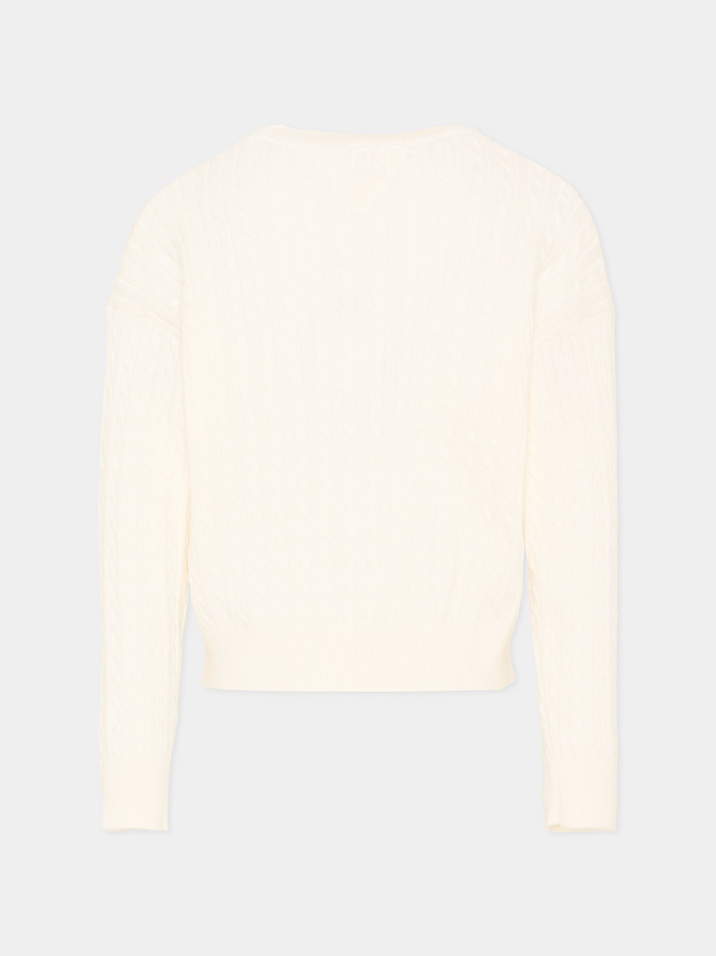 Maglione avorio per bambina con Tommy flag,Tommy Hilfiger Junior,KG0KG08848 YA8