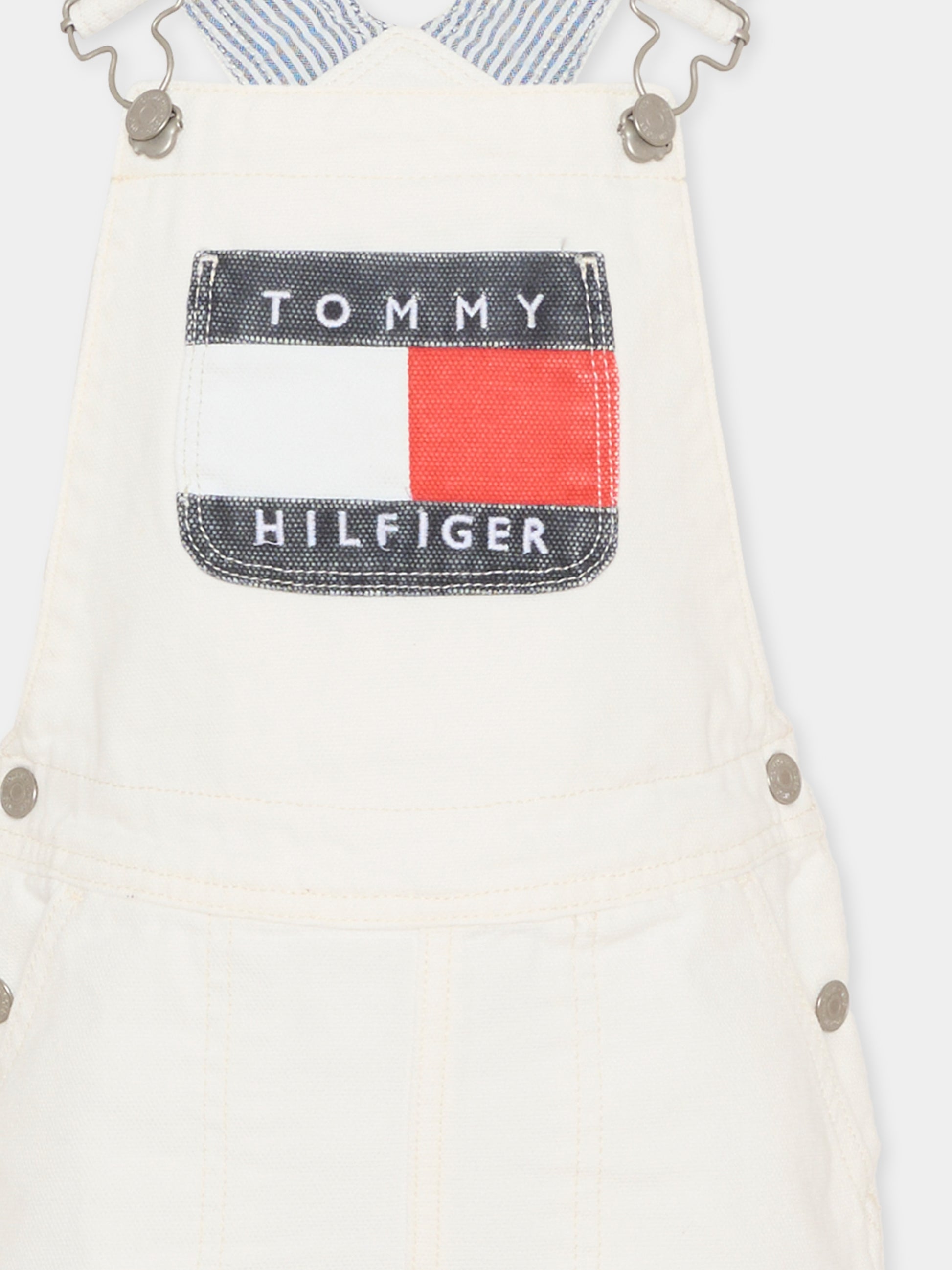Salopette avorio per bambina con logo,Tommy Hilfiger Junior,KG0KG09264 1CD