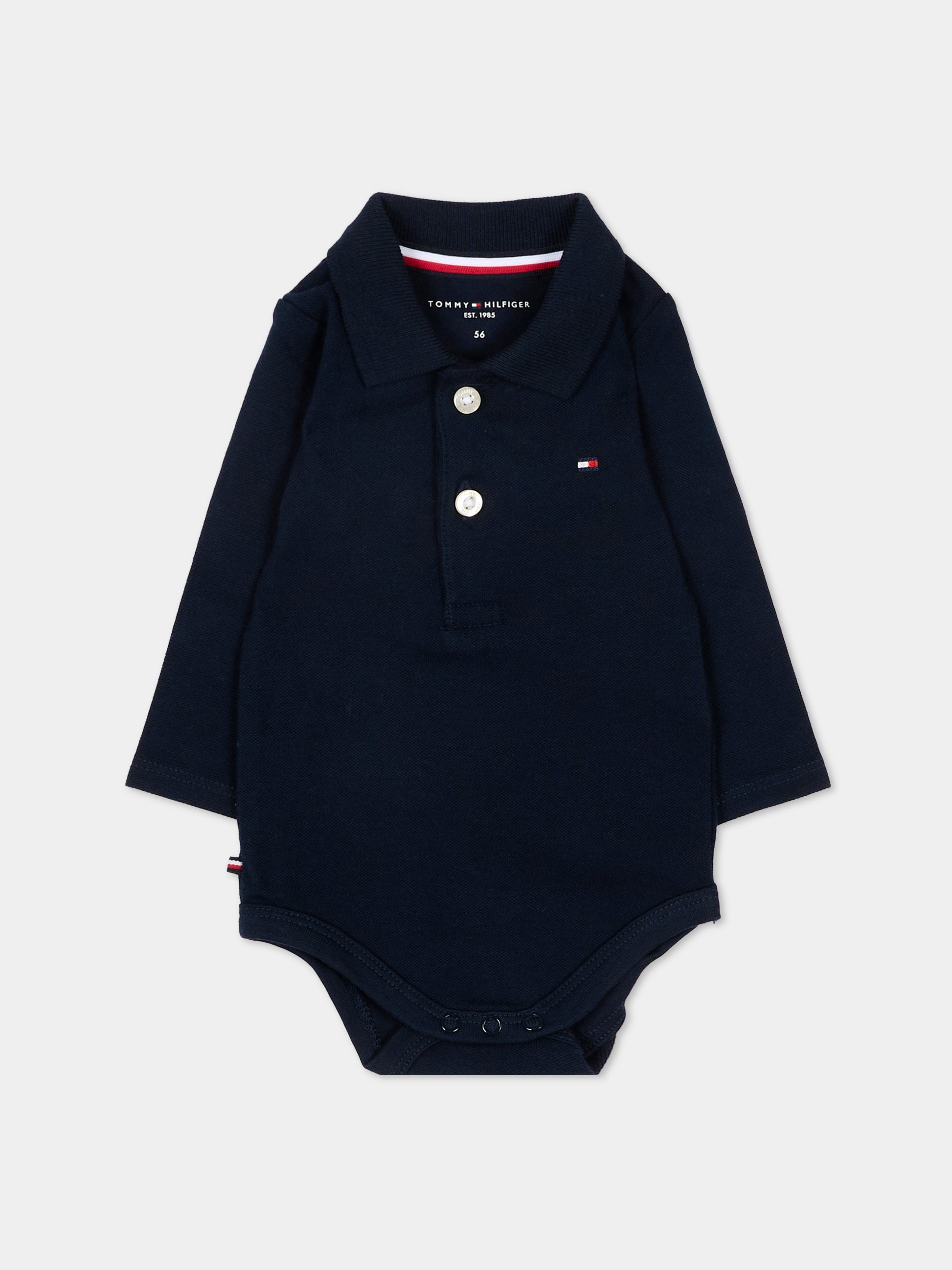 Body blu per neonati con Tommy flag,Tommy Hilfiger Junior,KN0KN02075 C1G