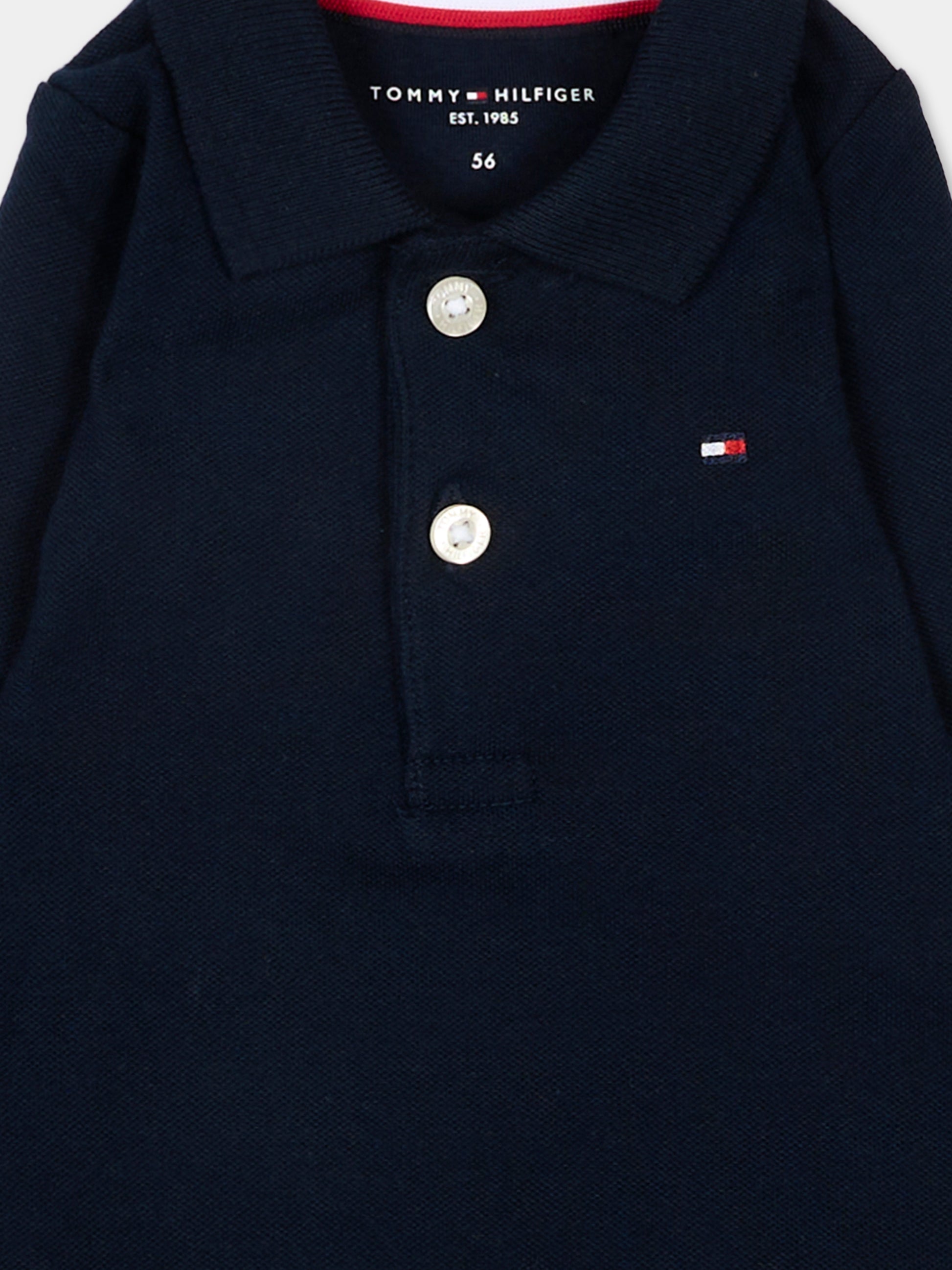 Body blu per neonati con Tommy flag,Tommy Hilfiger Junior,KN0KN02075 C1G