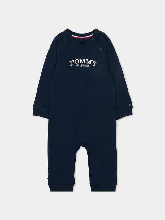 Tutina blu per neonato con logo,Tommy Hilfiger Junior,KN0KN02136 C1G