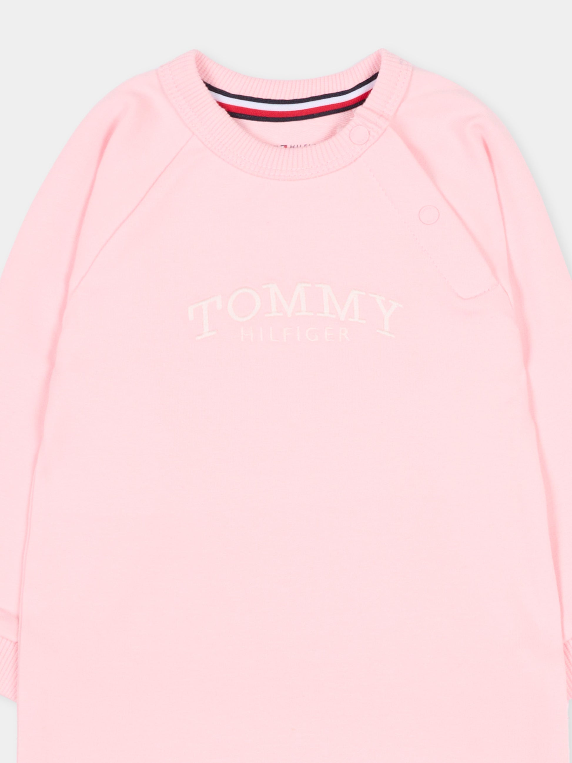 Tutina rosa per neonata con logo,Tommy Hilfiger Junior,KN0KN02136 TG7