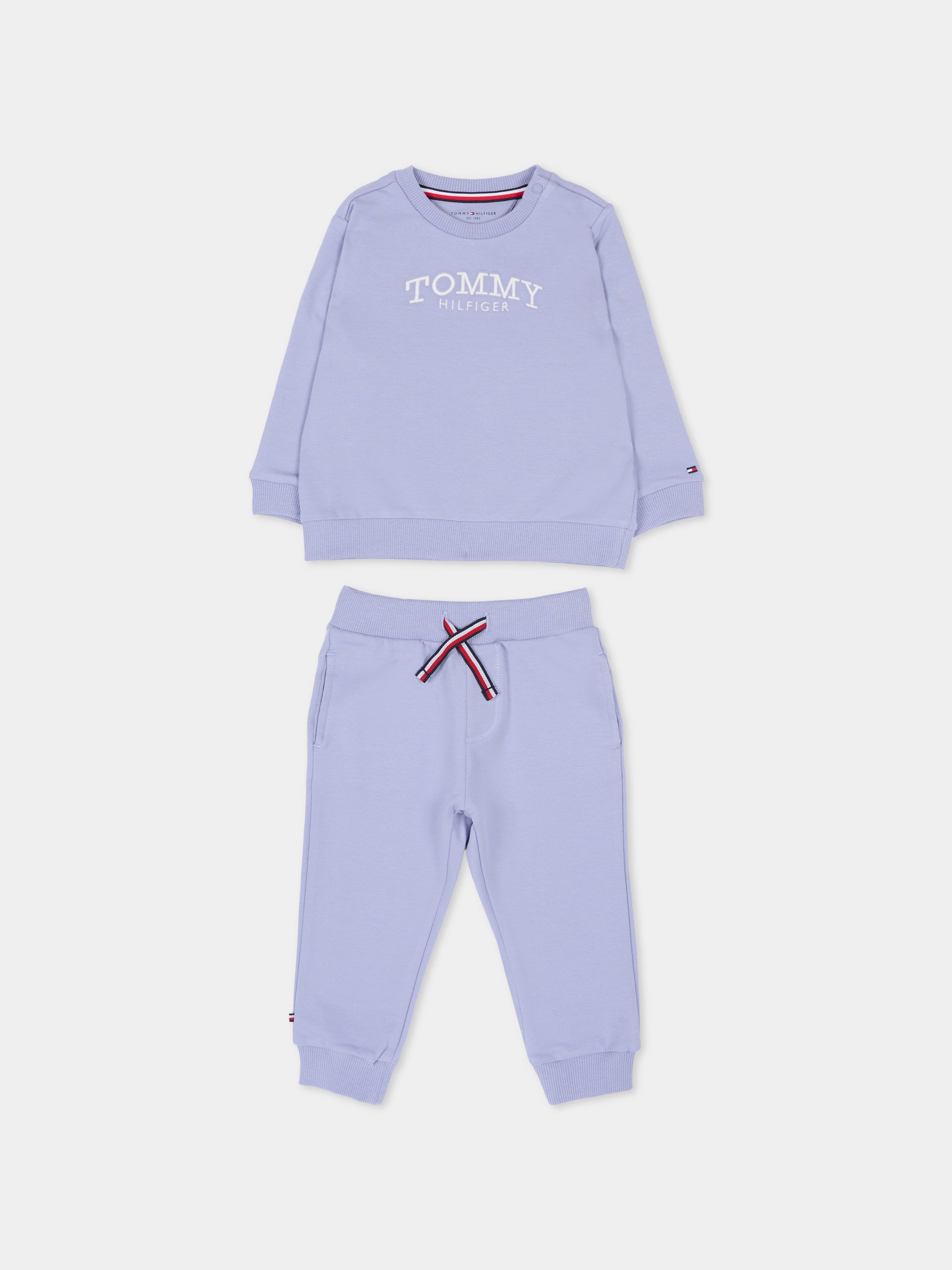 Completo sportivo celeste per neonato con logo,Tommy Hilfiger Junior,KN0KN02162 C5U