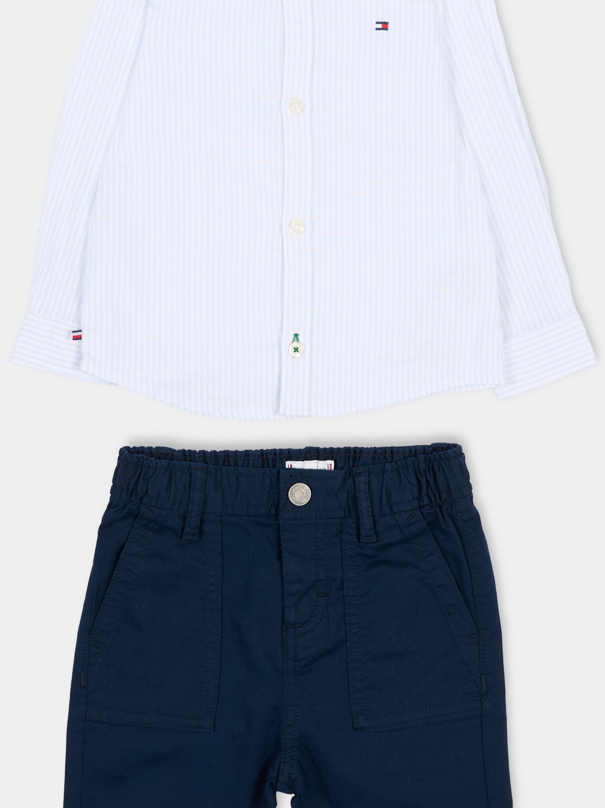 Completo blu per neonato con Tommy flag,Tommy Hilfiger Junior,KN0KN02206 C1G