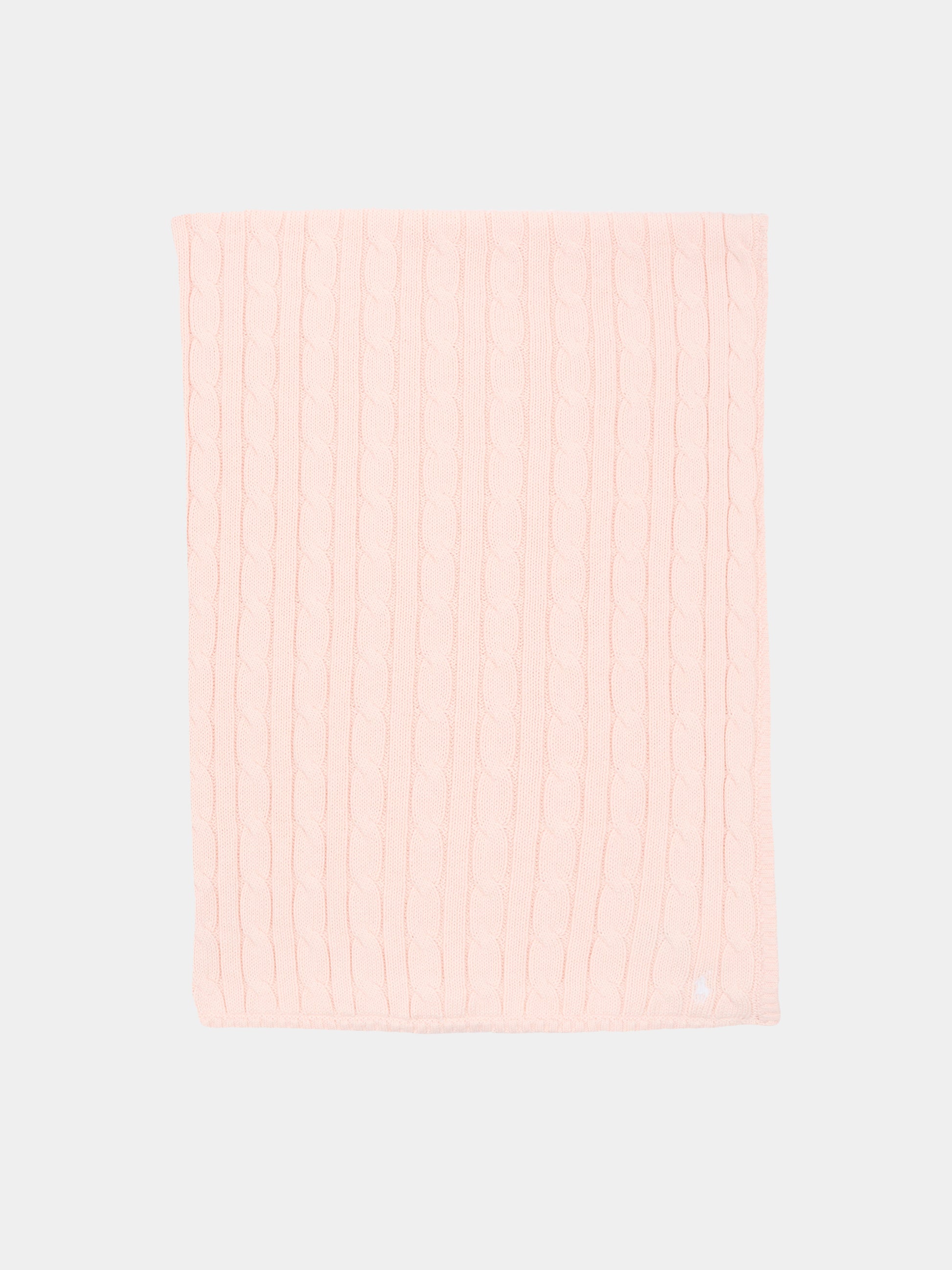 Coperta rosa per neonata con logo bianco,Ralph Lauren Kids,966893003