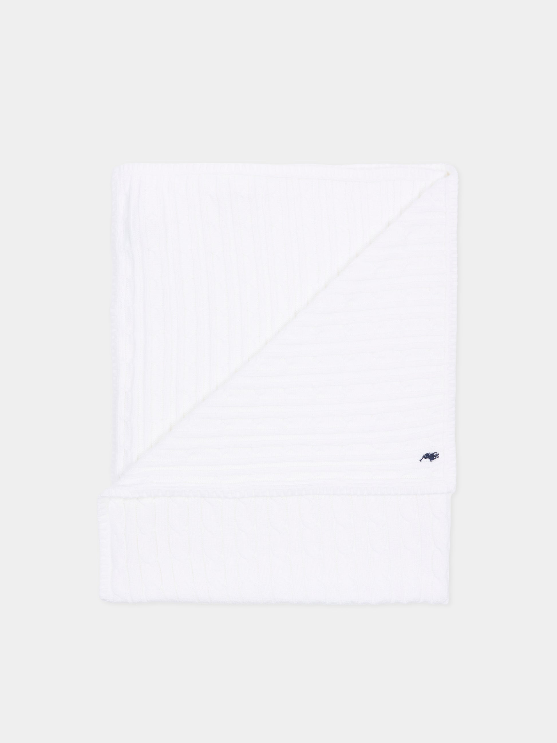 Coperta bianca per neonato con logo blu,Ralph Lauren Kids,966893004
